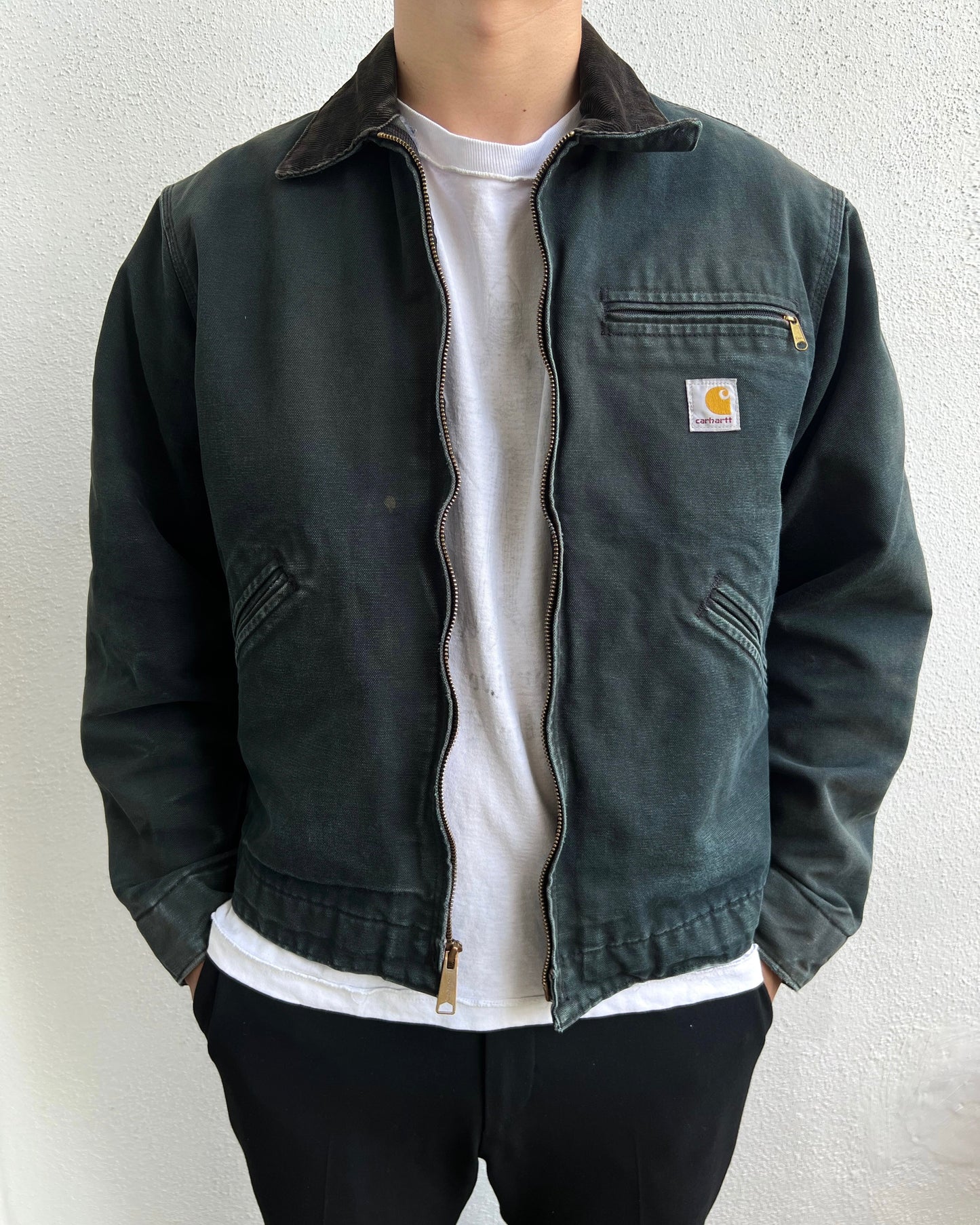1990S FADED BLACK CARHARTT DETROIT JACKET (M/L)