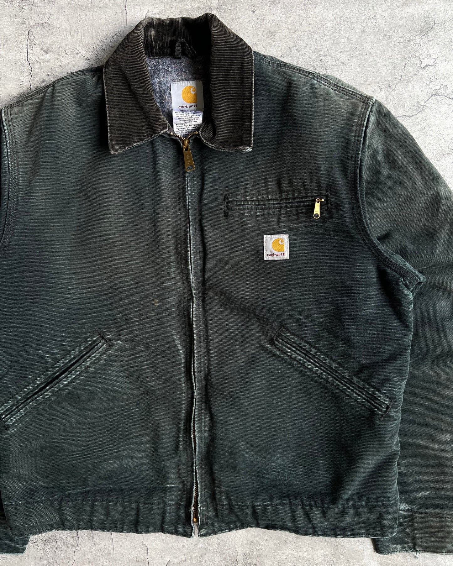 1990S FADED BLACK CARHARTT DETROIT JACKET (M/L)