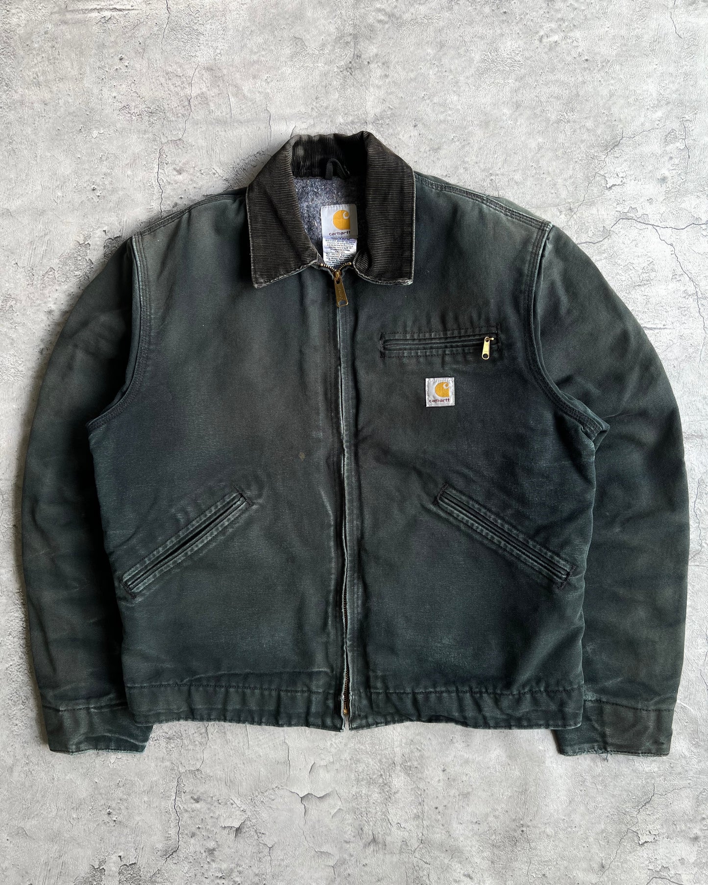 1990S FADED BLACK CARHARTT DETROIT JACKET (M/L)