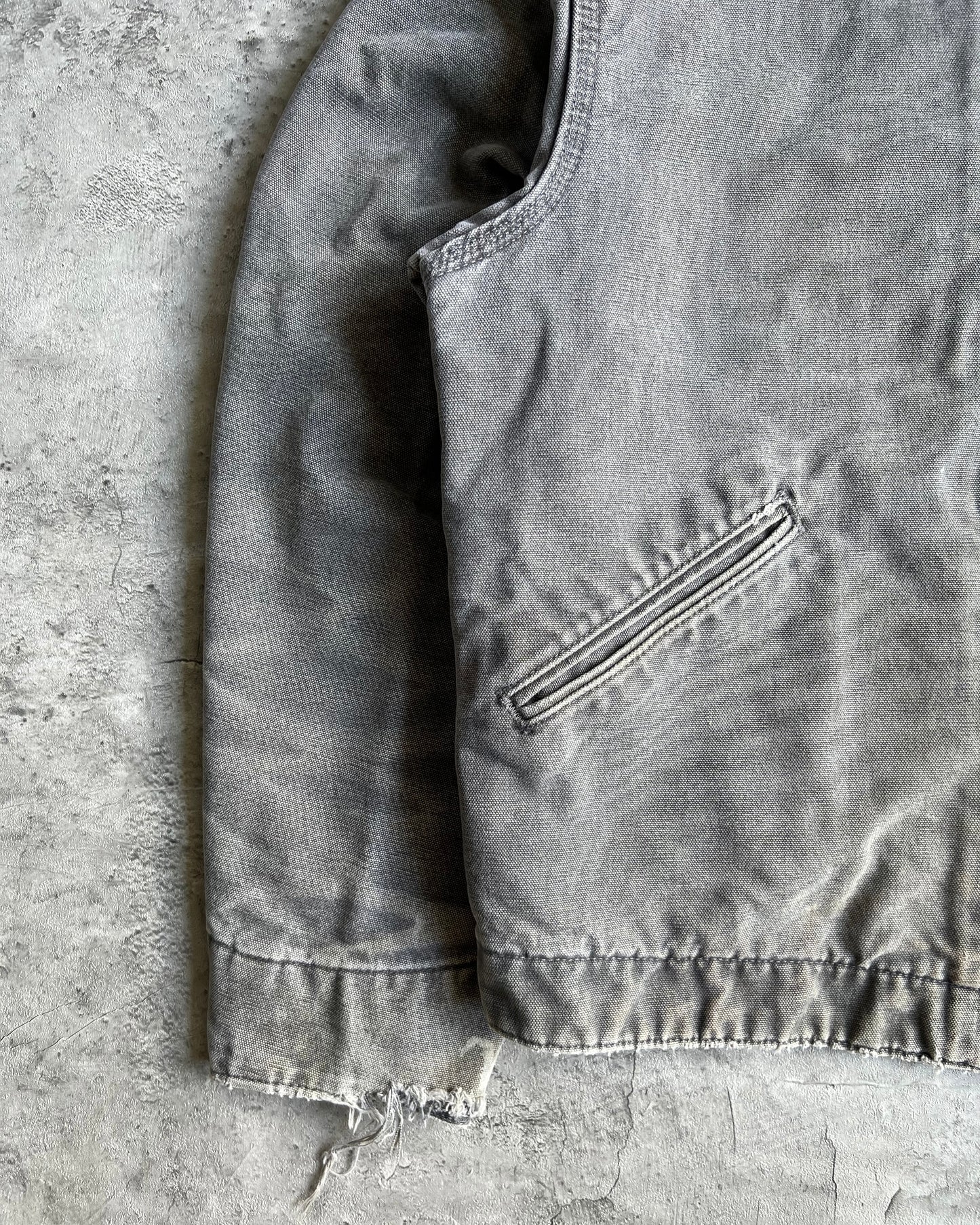 1990S FADED GREY CARHARTT DETROIT JACKET (M)