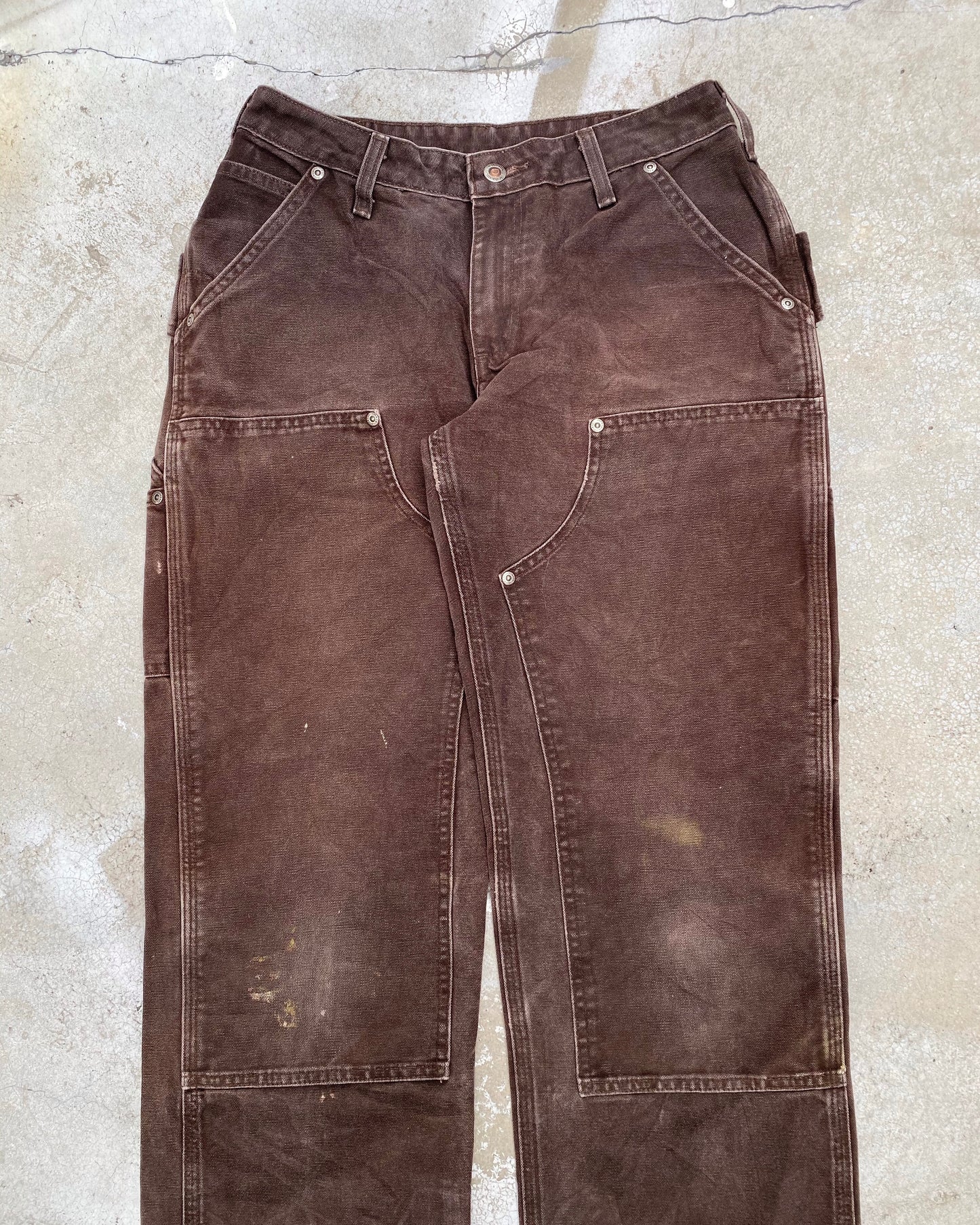 1990S SUN FADED BROWN CARHARTT DOUBLE KNEE PANTS (29X30)