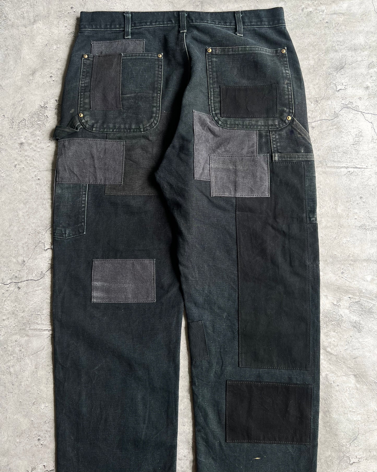 1990S REWORKED CARHARTT PATCHWORK DOUBLE KNEE PANTS (34X32)