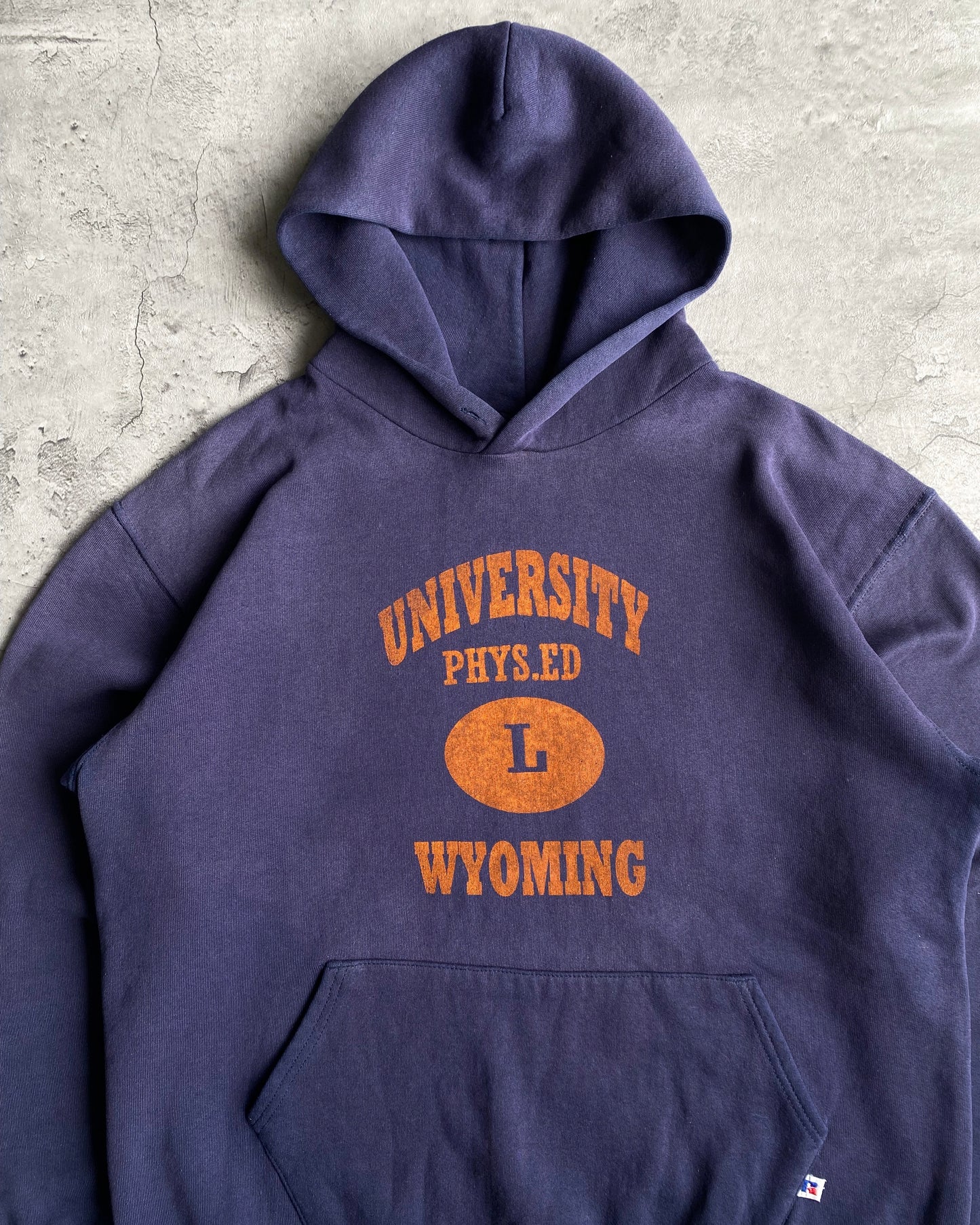 1990S 'UNIVERSITY WYOMING' RUSSELL HOODIE (XL)