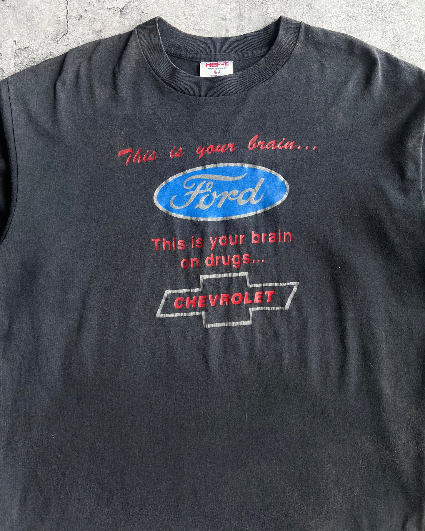 1980S FADED BLACK CHEVORET LONG SLEEVES SINGLE STITCH TEE (XL)