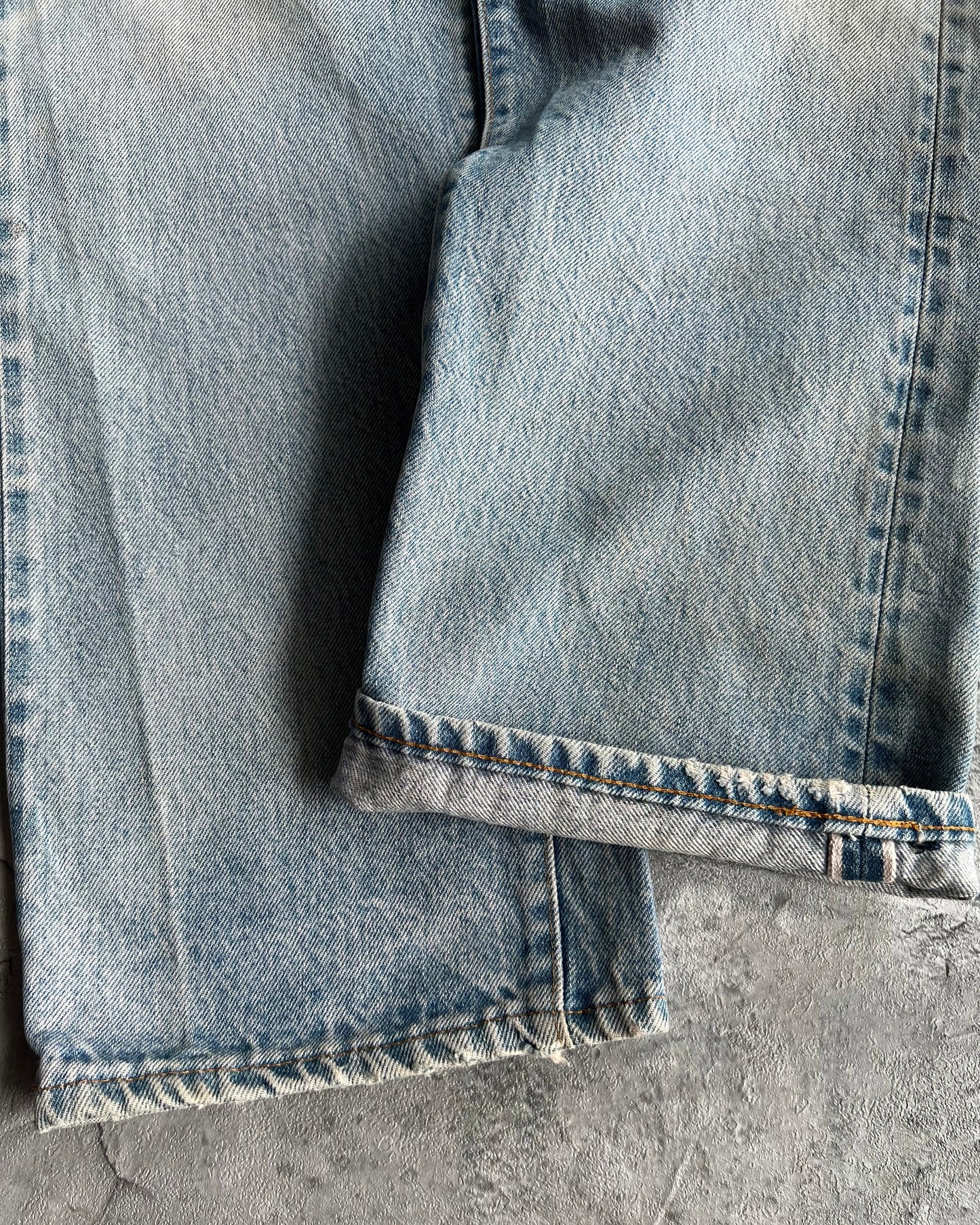1980S FADED WASHED LEVI'S 501 REDLINE SELVEDGE JEANS (35X36)