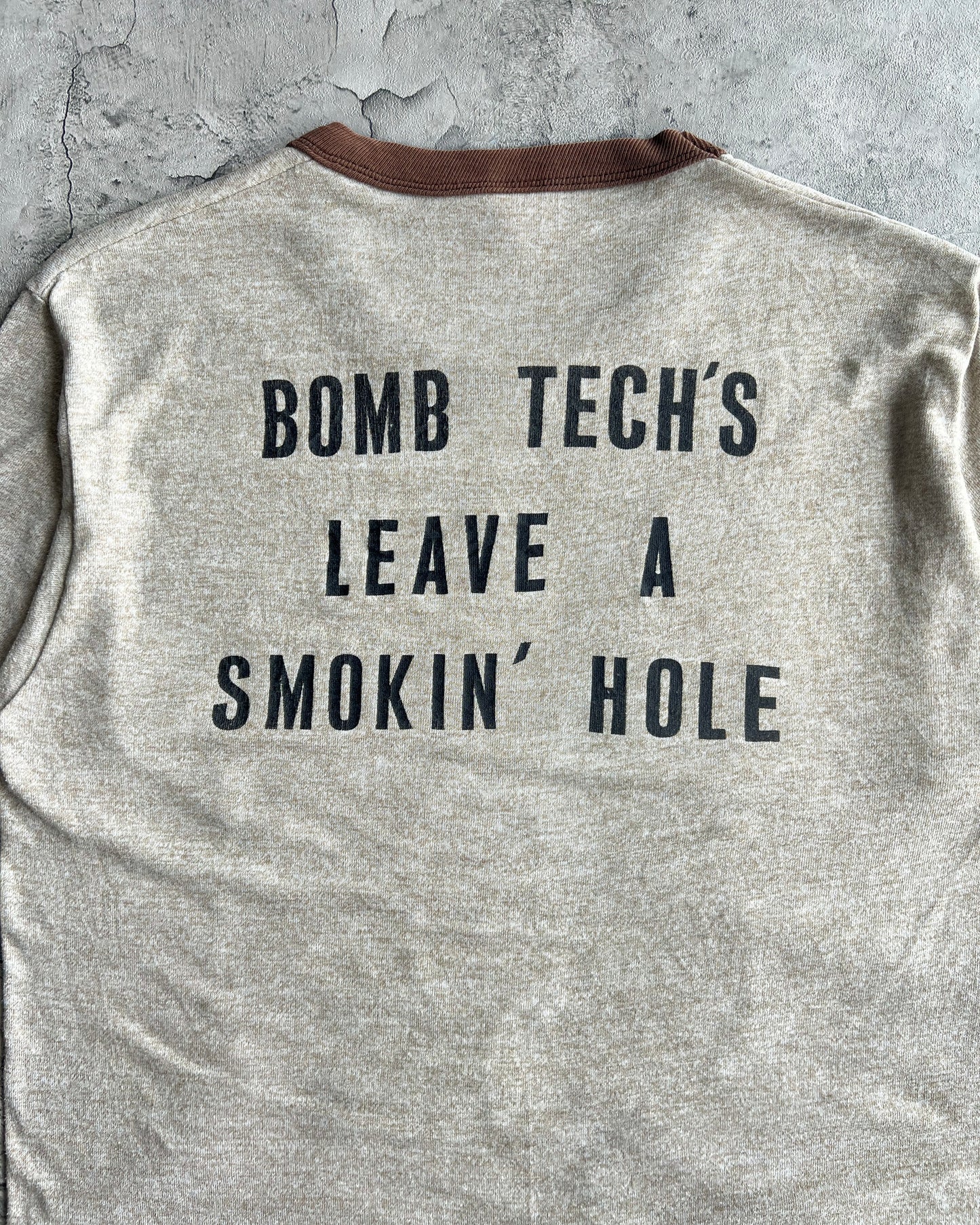 1980S 'HAZARDOUS DEVICES TECHNICIAN' RINGER TEE (XL)