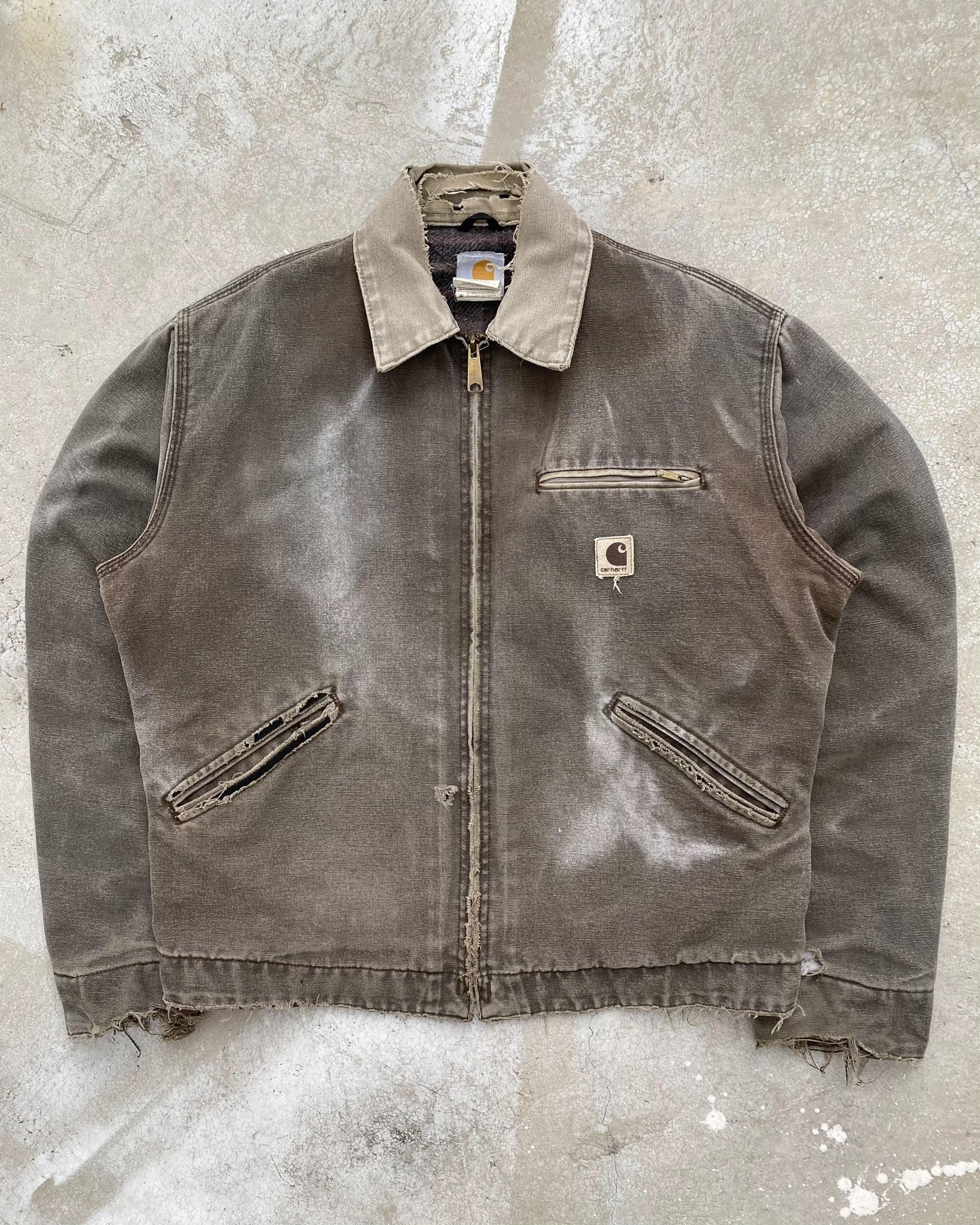 1990S SUN FADED GREY CARHARTT DETROIT JACKET (M/L)