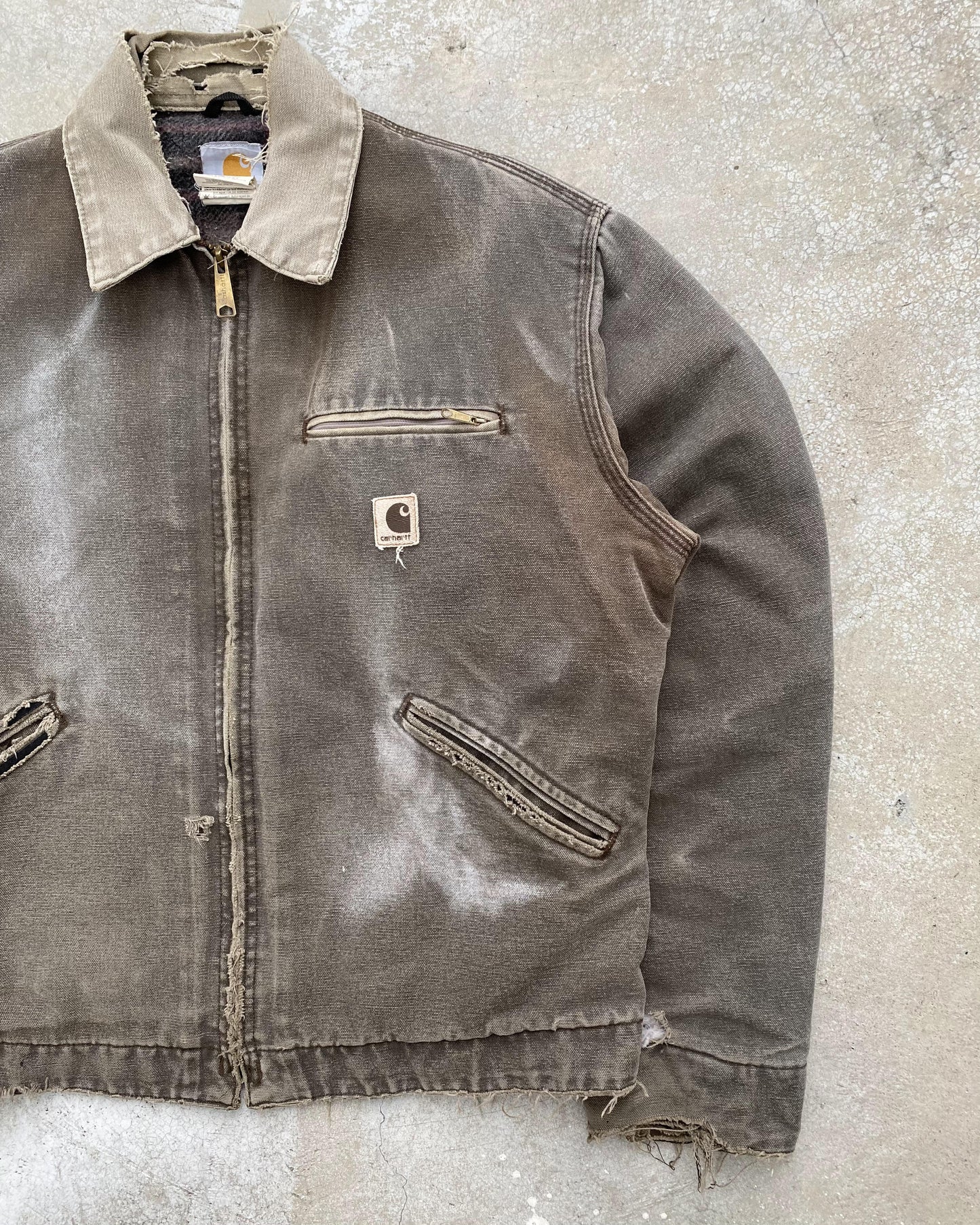 1990S SUN FADED GREY CARHARTT DETROIT JACKET (M/L)