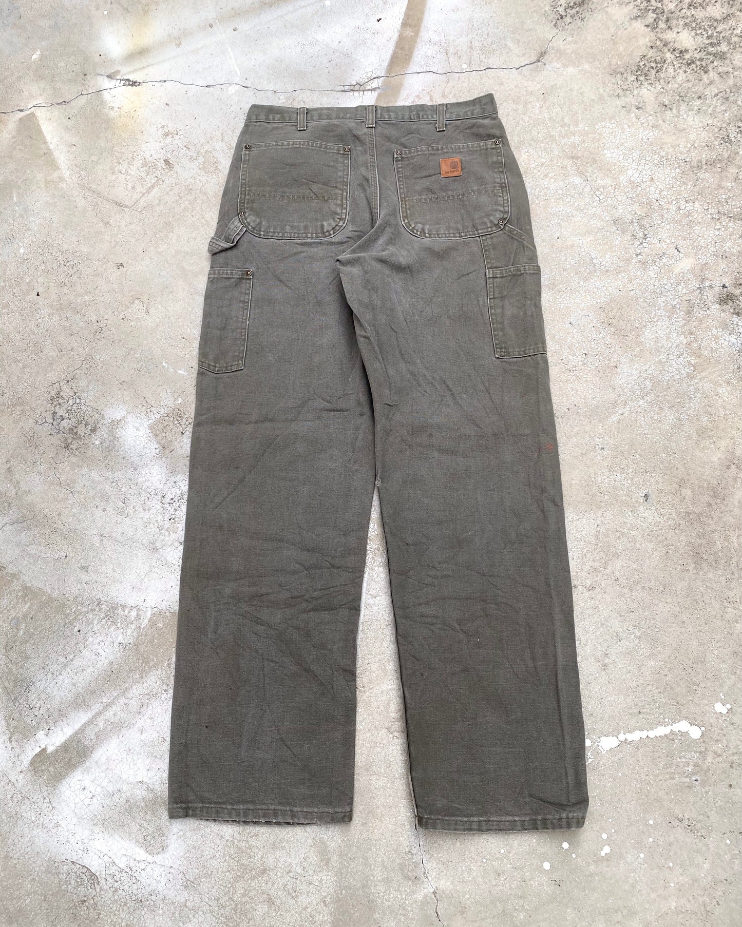 1990S OLIVE GREEN CARHARTT DOUBLE KNEE PANTS (32X32)