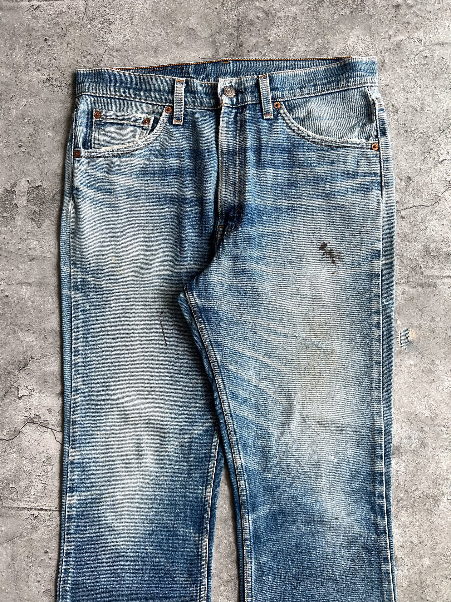 1990S FADED WASHED LEVI'S 517 FLARE JEANS (34X34)