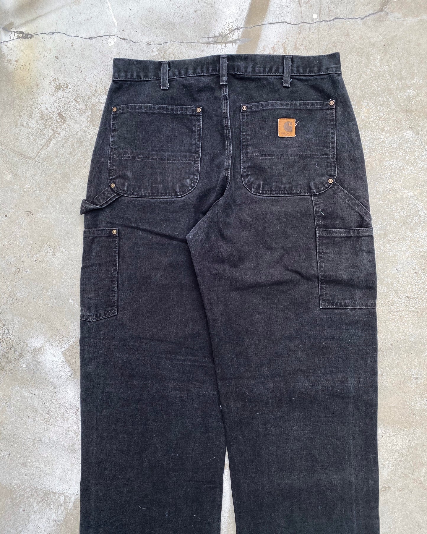 1990S BLACK CARHARTT DOUBLE KNEE PANTS (32X34)