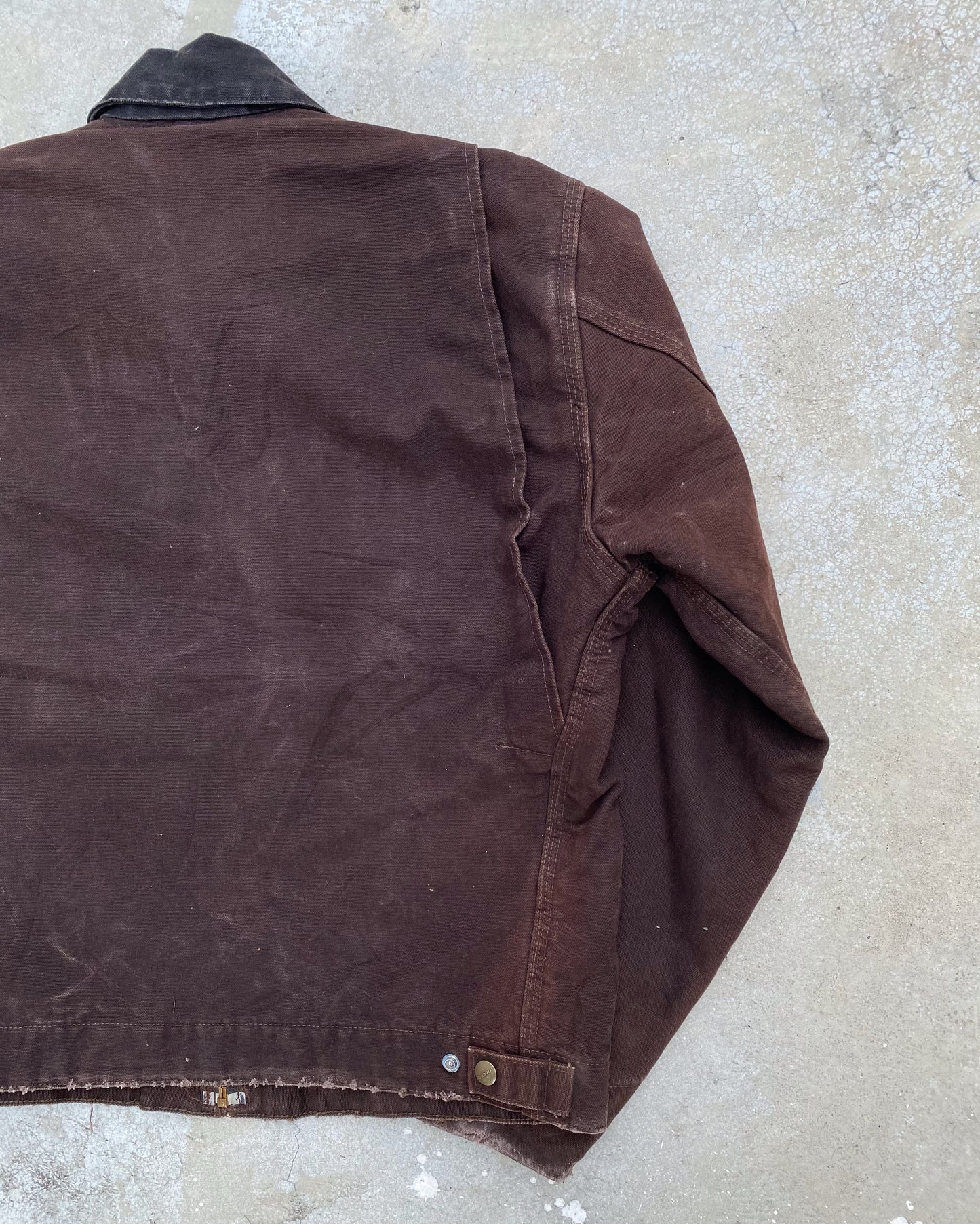 1990S DARK BROWN CARHARTT DETROIT JACKET (M)