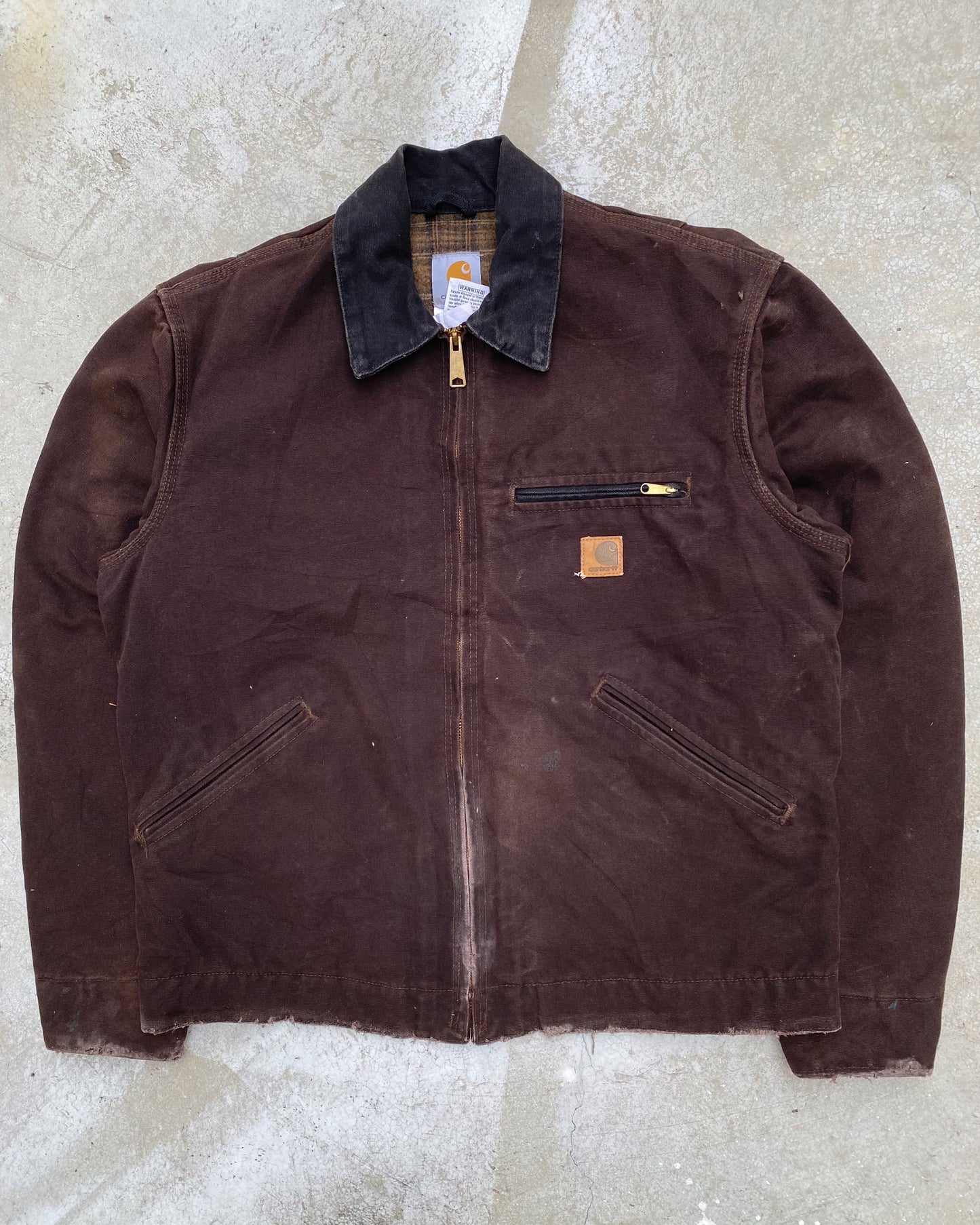 1990S DARK BROWN CARHARTT DETROIT JACKET (M)