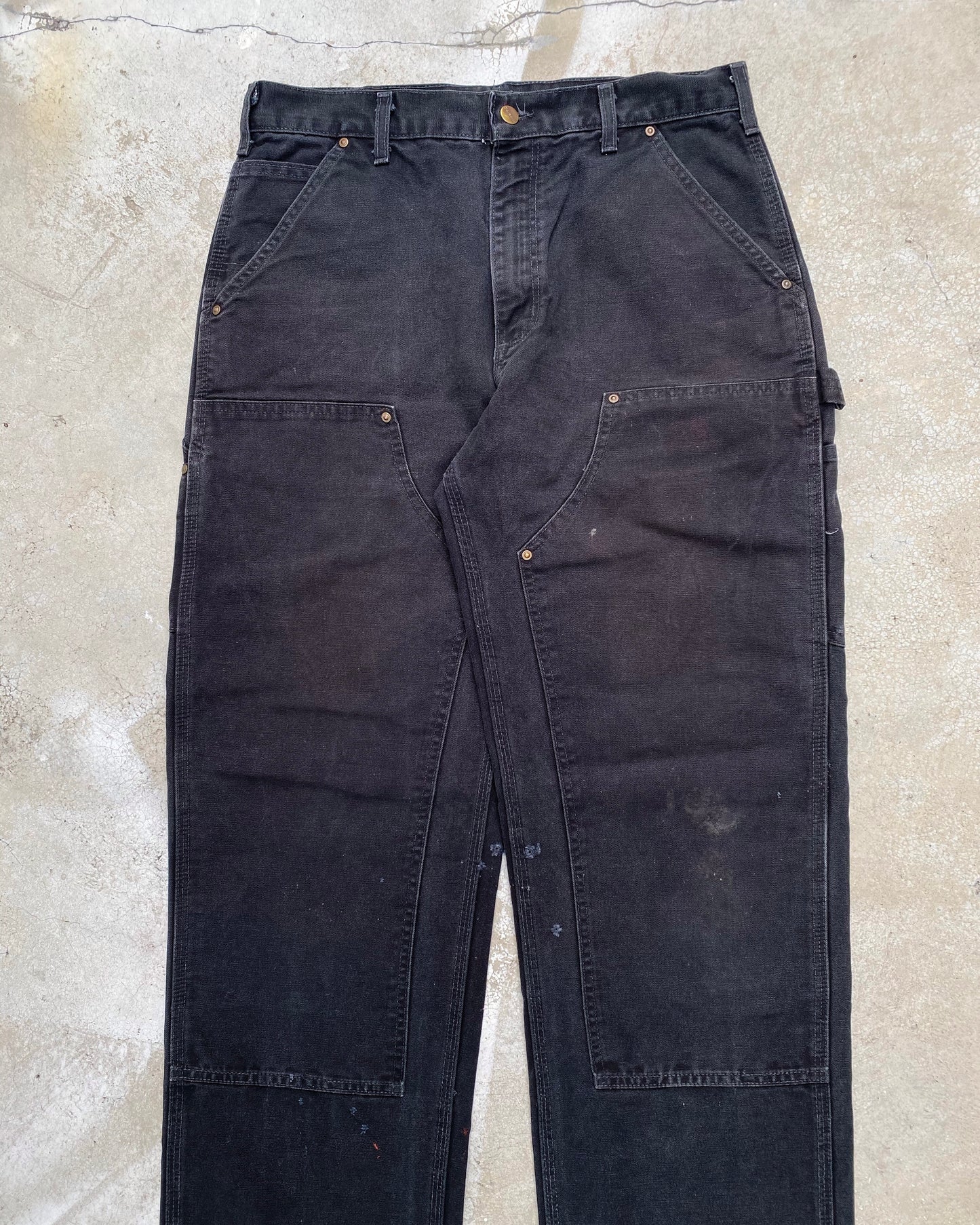 1990S BLACK CARHARTT DOUBLE KNEE PANTS (32X34)