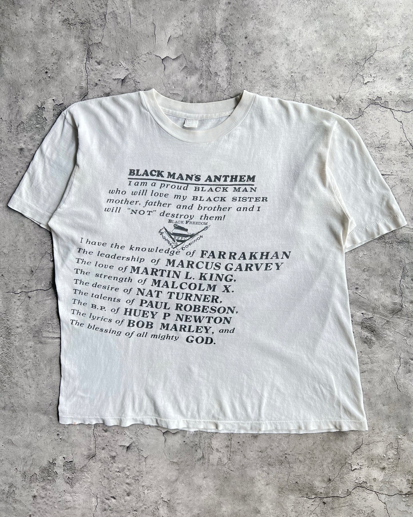 1980S 'BLACK MAN'S ANTHEM' SINGLE STITCH TEE (XL)
