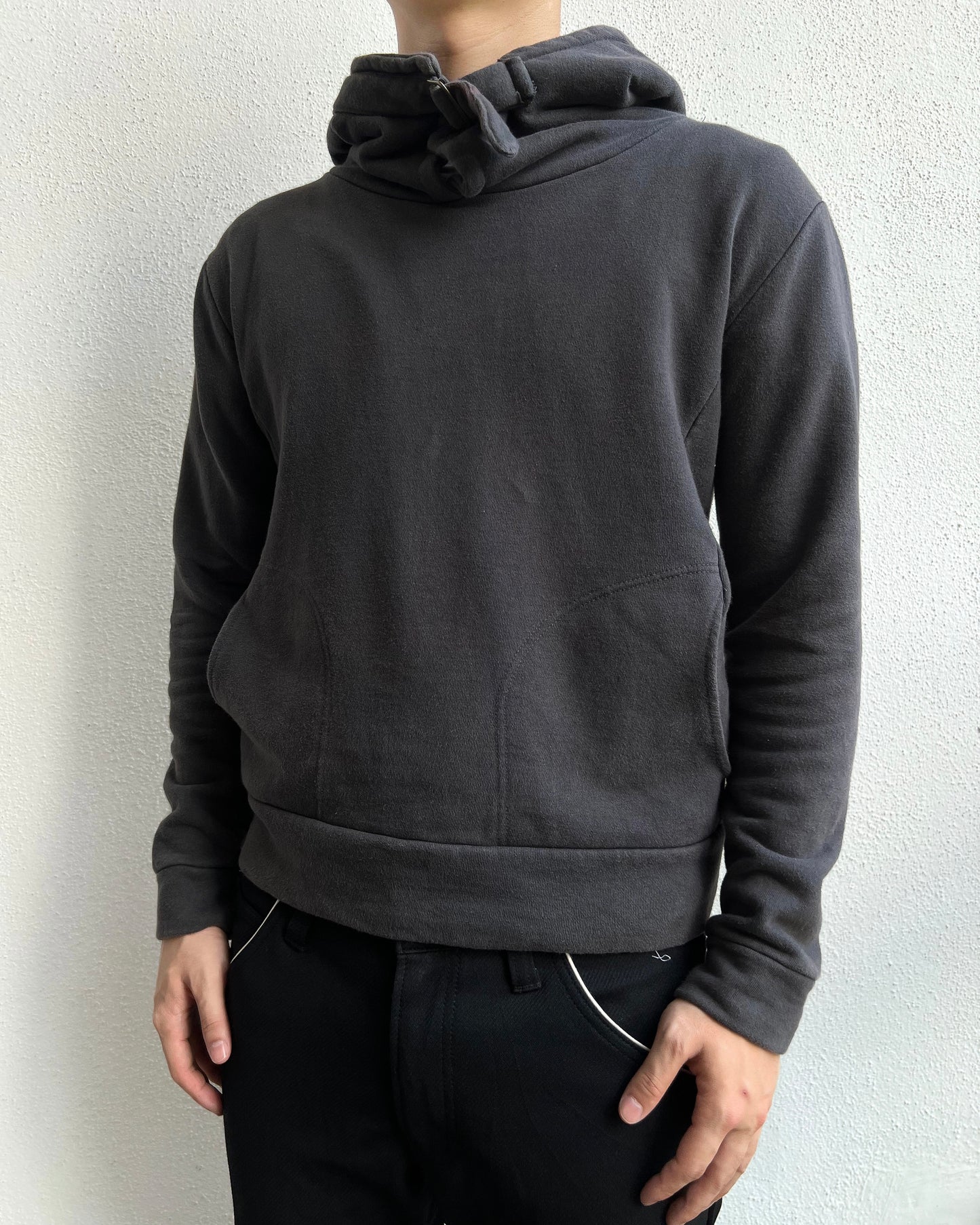 FADED BLACK NUMBER (N)INE SCUBA HOOD HOODIE (S/M)