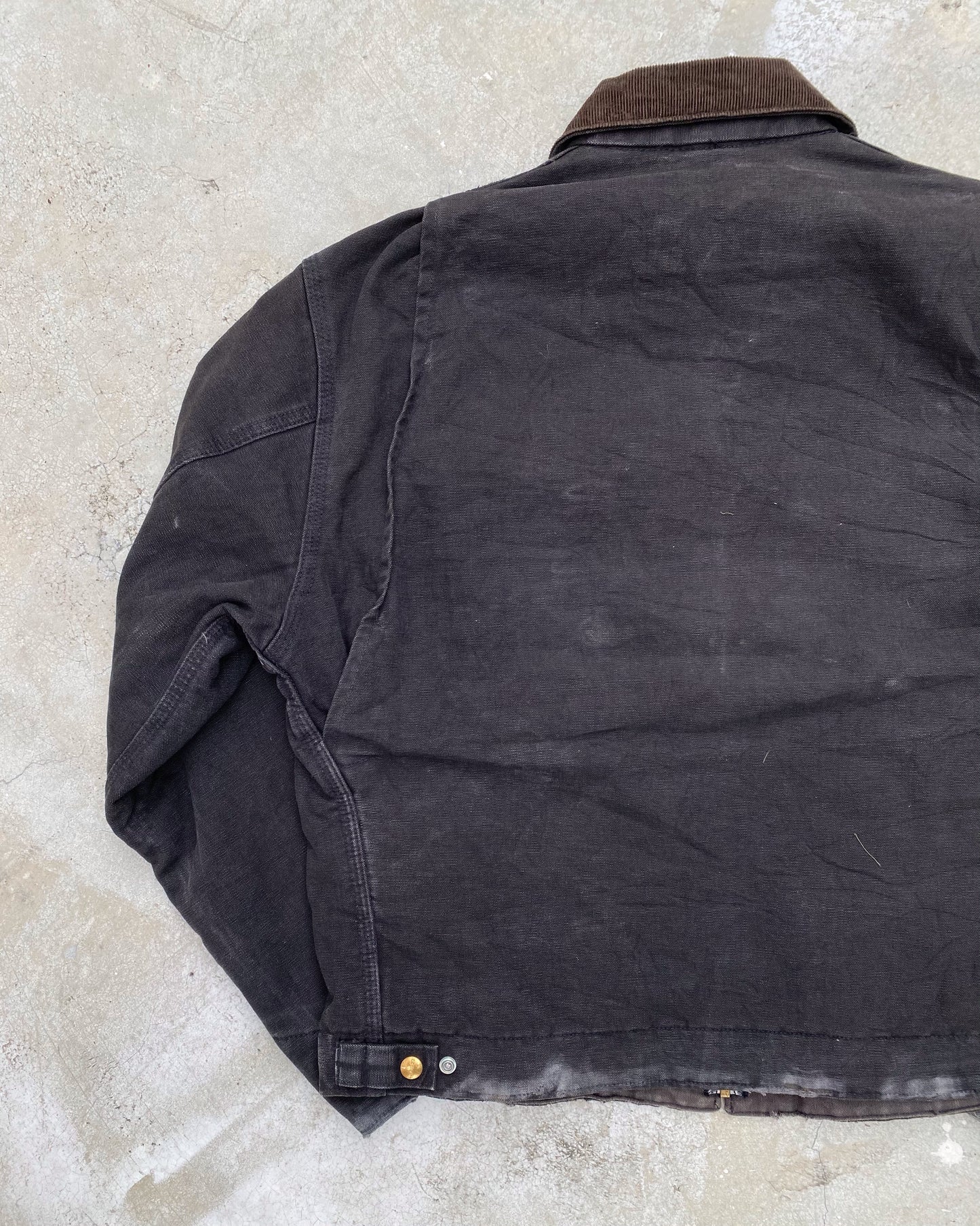1990S FADED BLACK CARHARTT DETROIT JACKET (L/XL)