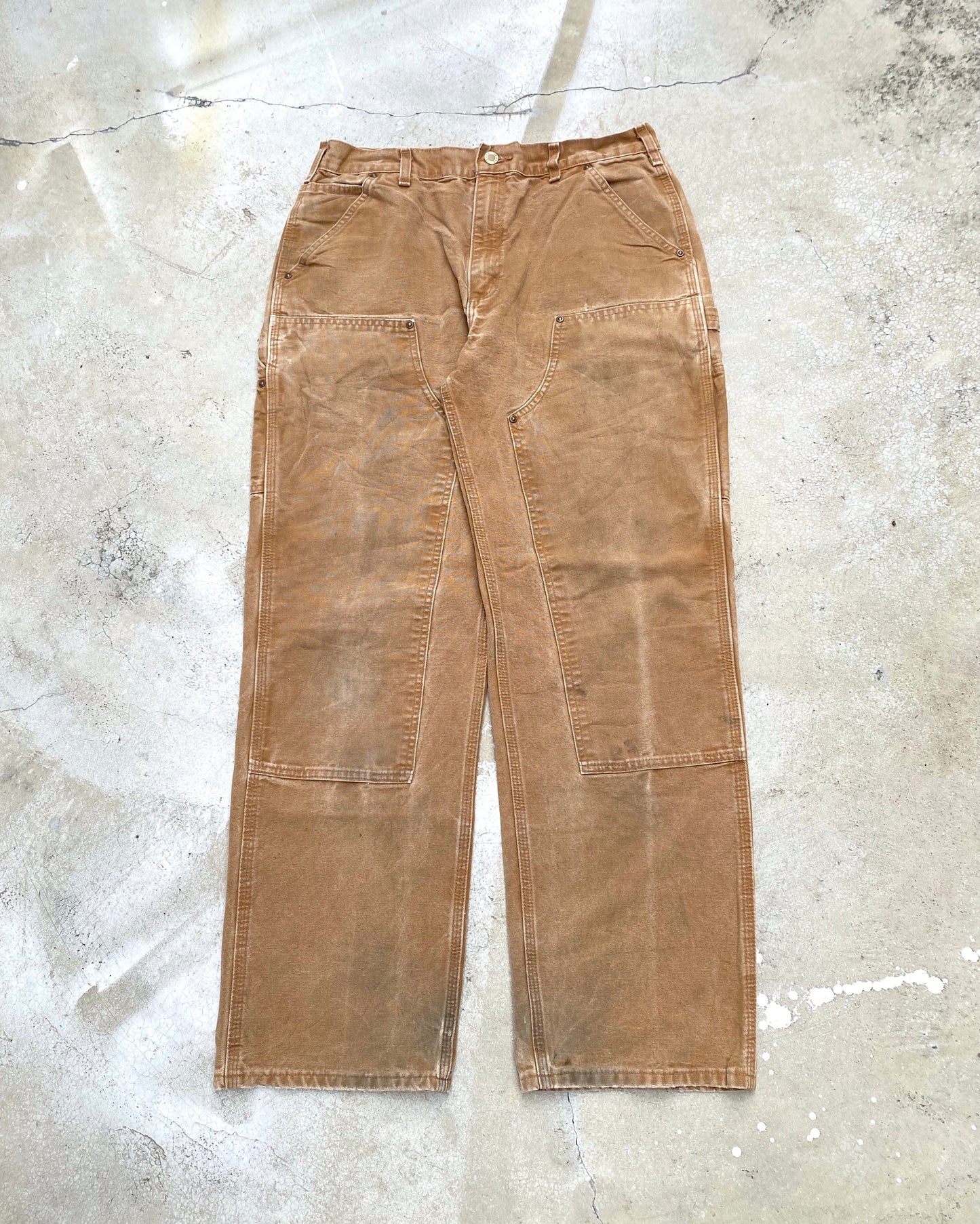 1990S DIRT BROWN CARHARTT DOUBLE KNEE PANTS (34X32)