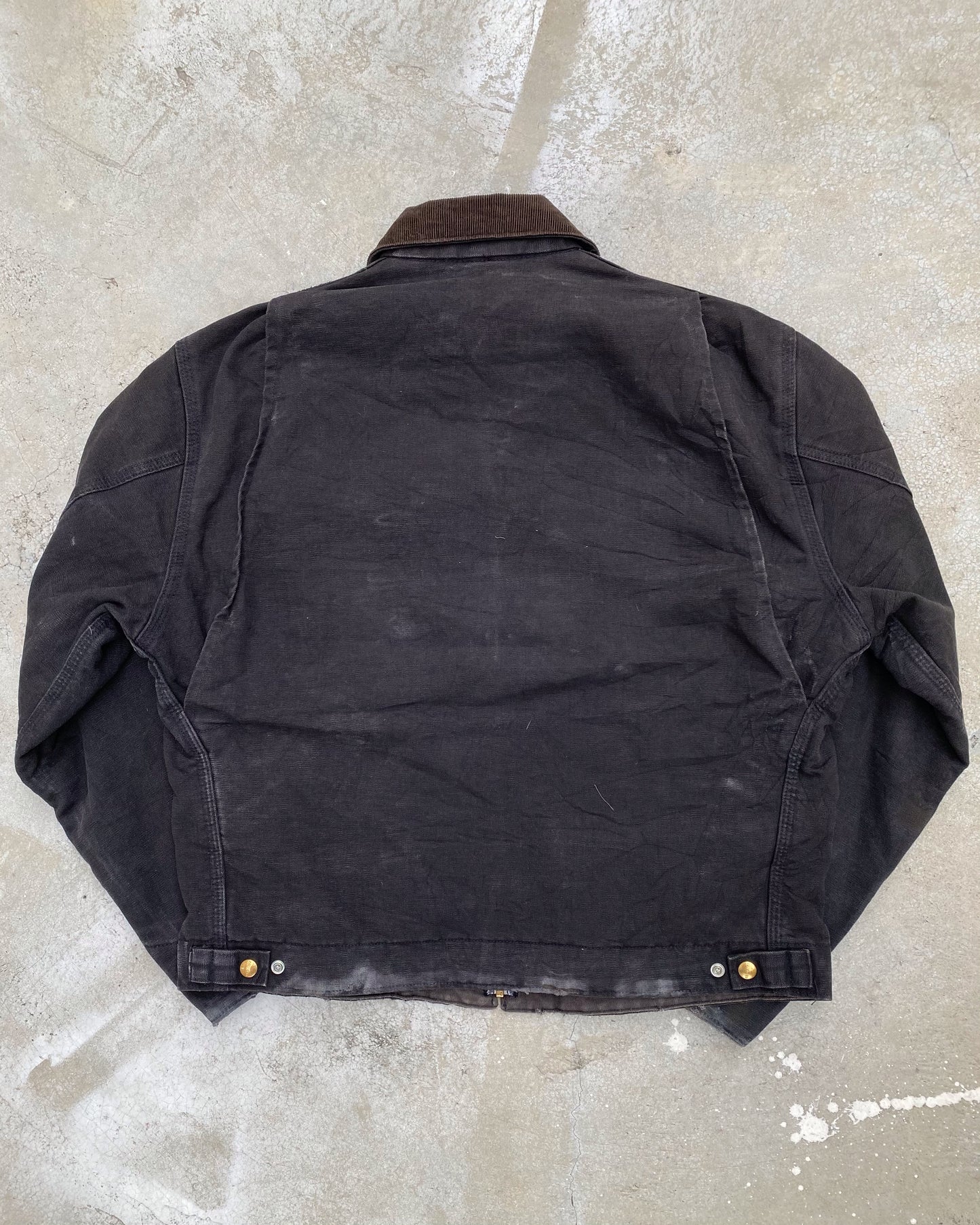 1990S FADED BLACK CARHARTT DETROIT JACKET (L/XL)
