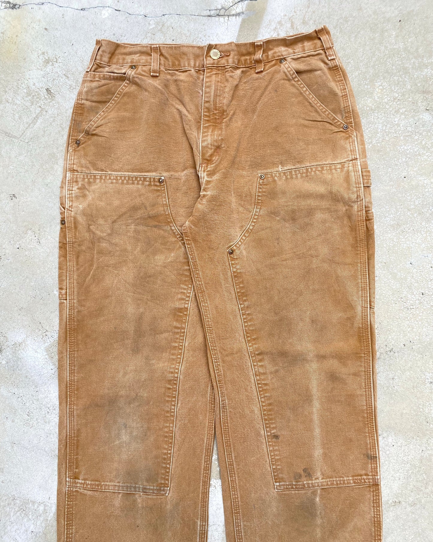 1990S DIRT BROWN CARHARTT DOUBLE KNEE PANTS (34X32)