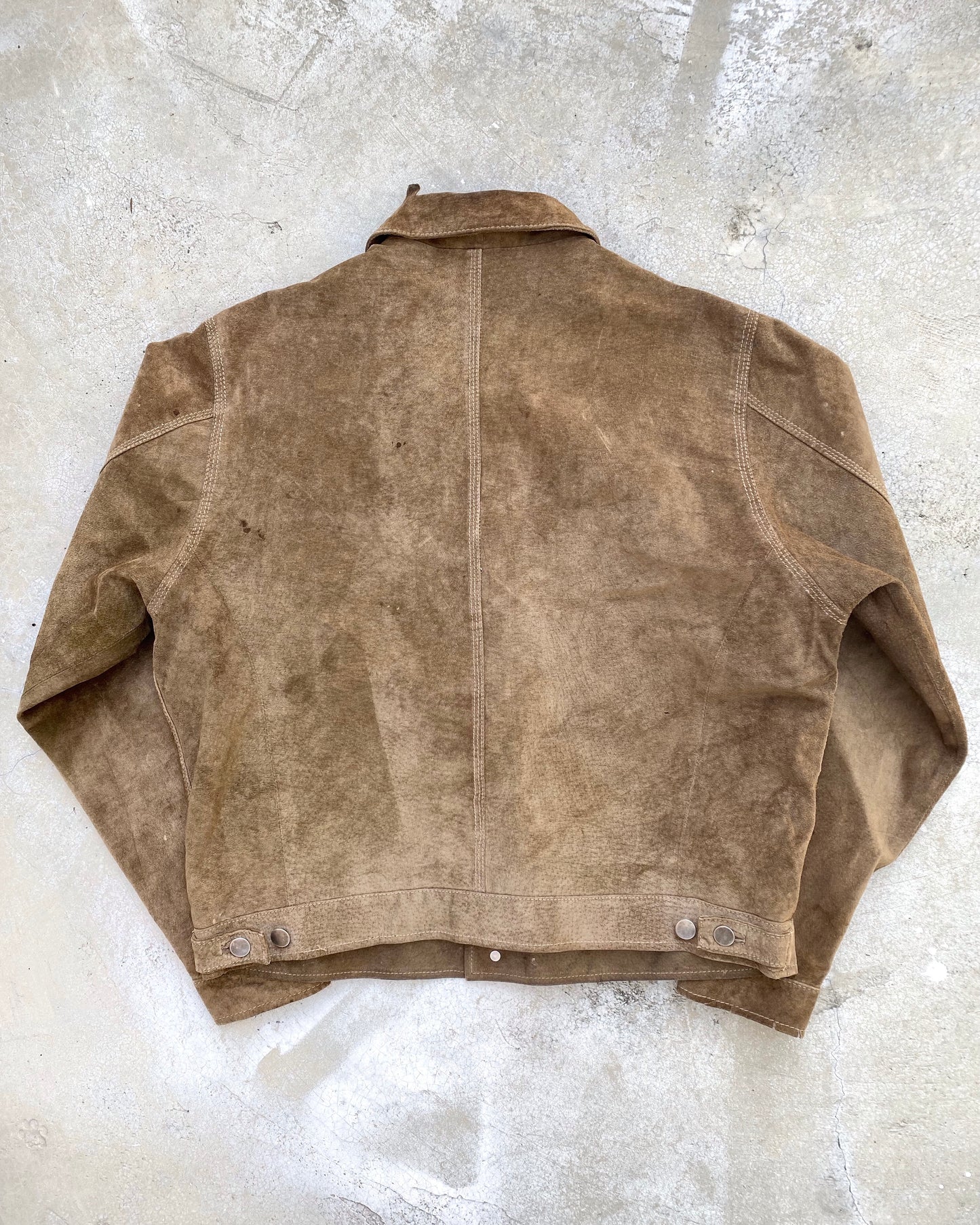 1980S SUN FADED LEATHER SUEDE JACKET (M/L)
