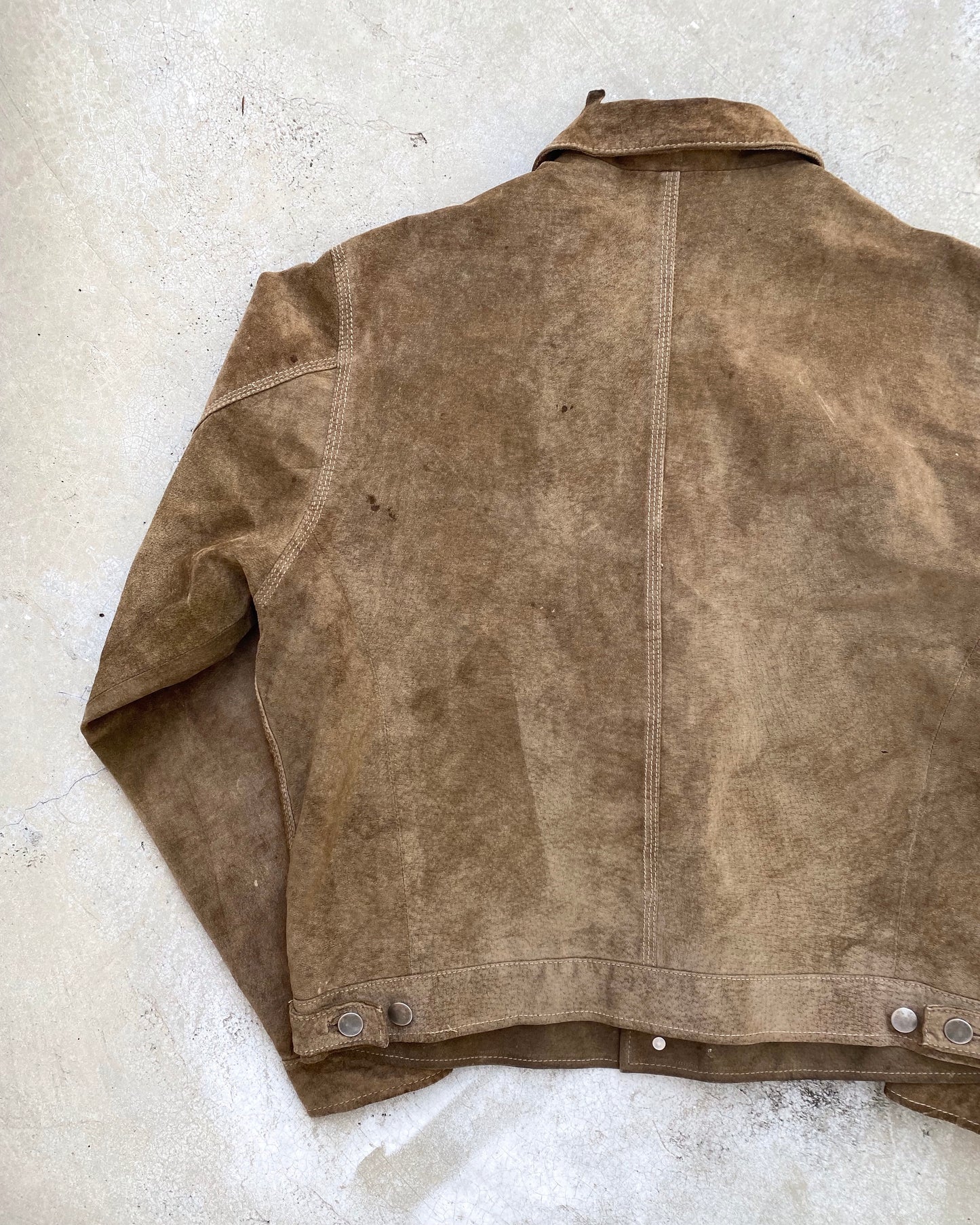1980S SUN FADED LEATHER SUEDE JACKET (M/L)