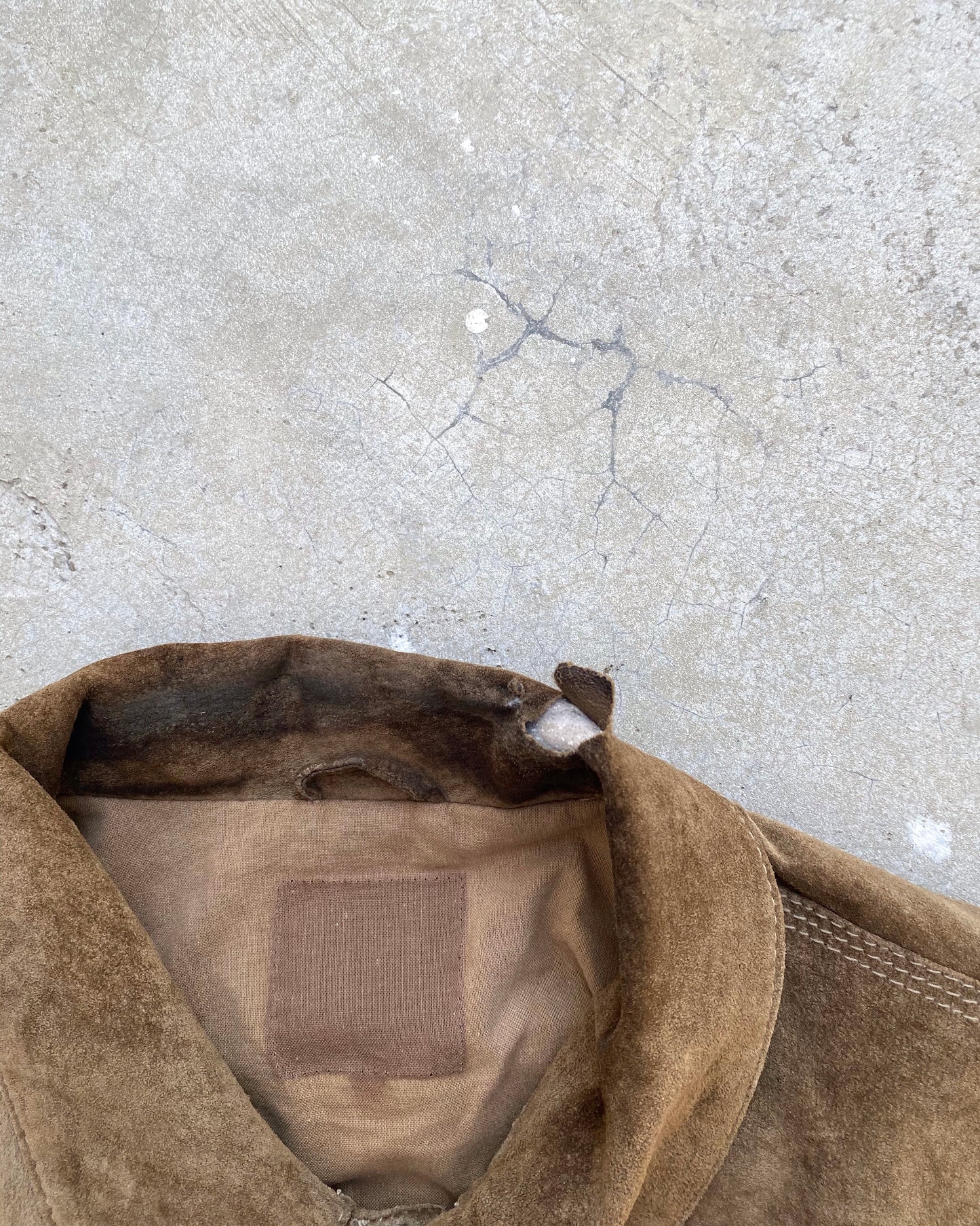 1980S SUN FADED LEATHER SUEDE JACKET (M/L)