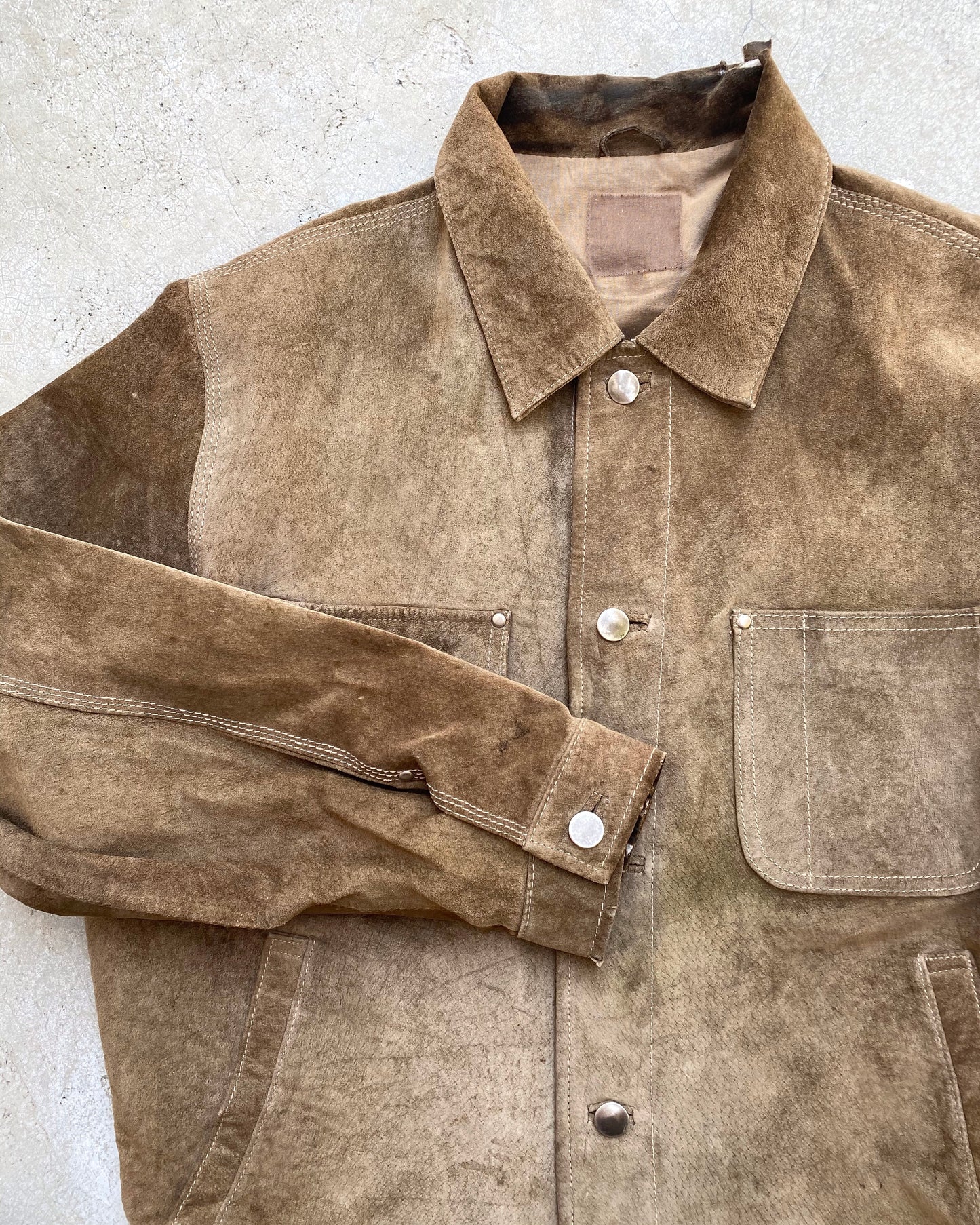 1980S SUN FADED LEATHER SUEDE JACKET (M/L)