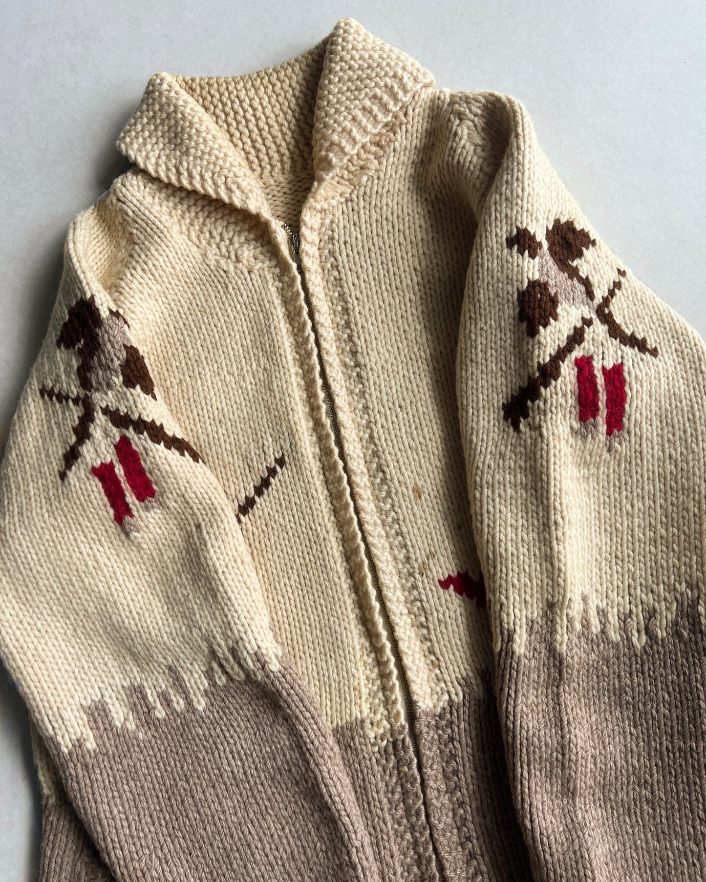 1950S HUNTING COWICHAN KNITTED SWEATER (M/L)