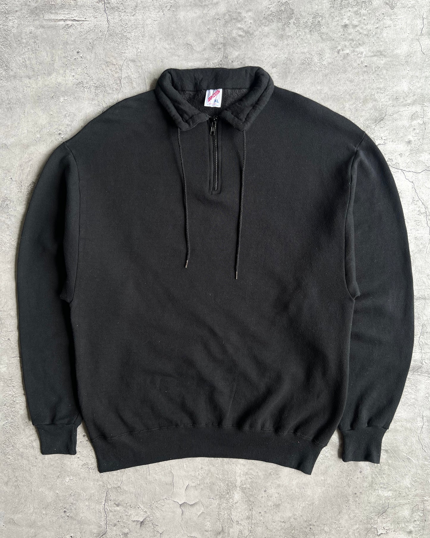 1990S BLACK JERZEES HALF-ZIP SWEATSHIRT (M/L)