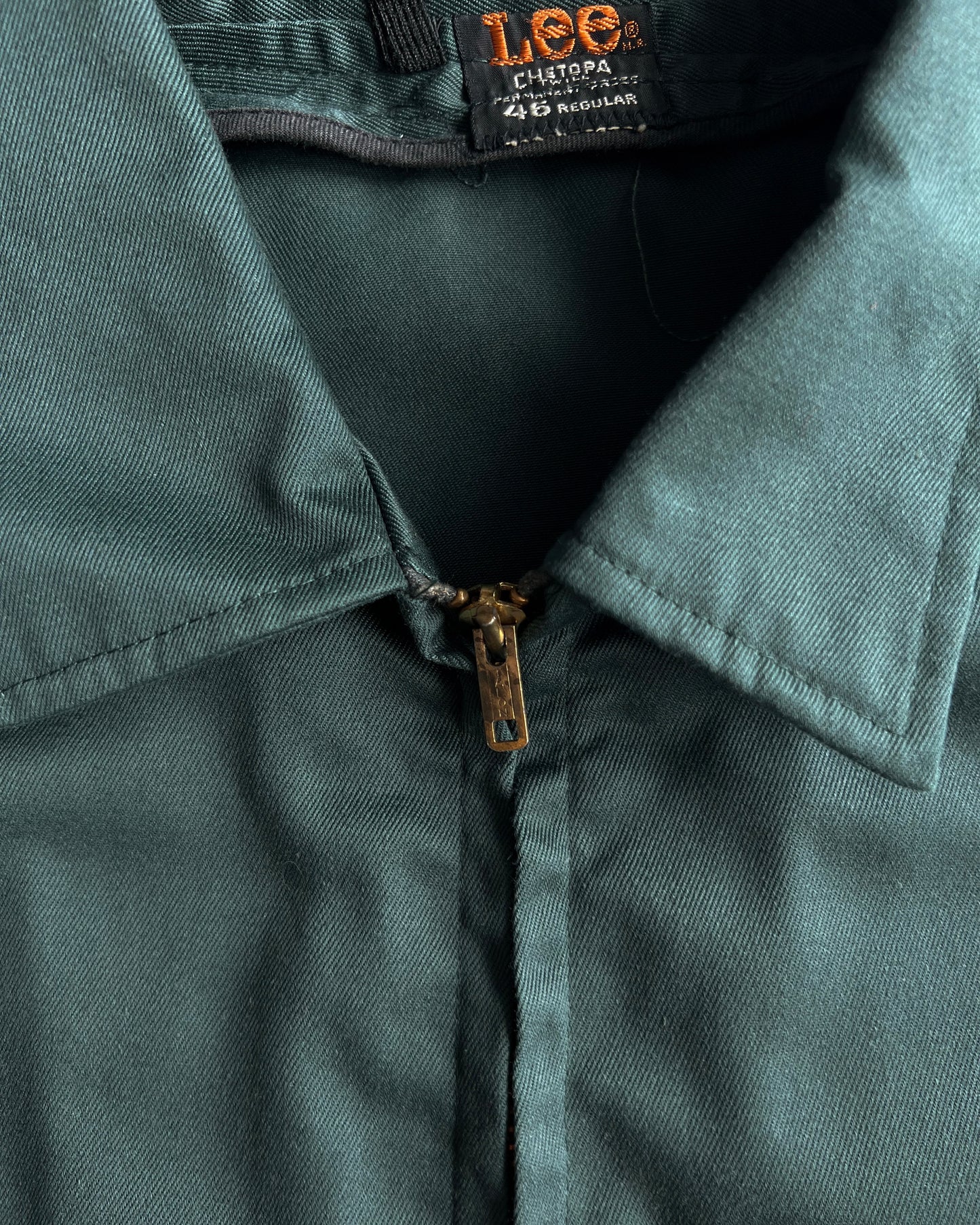 1960S EMERALD GREEN LEE CHEPOTA TWILL WORK JACKET (M-XL)