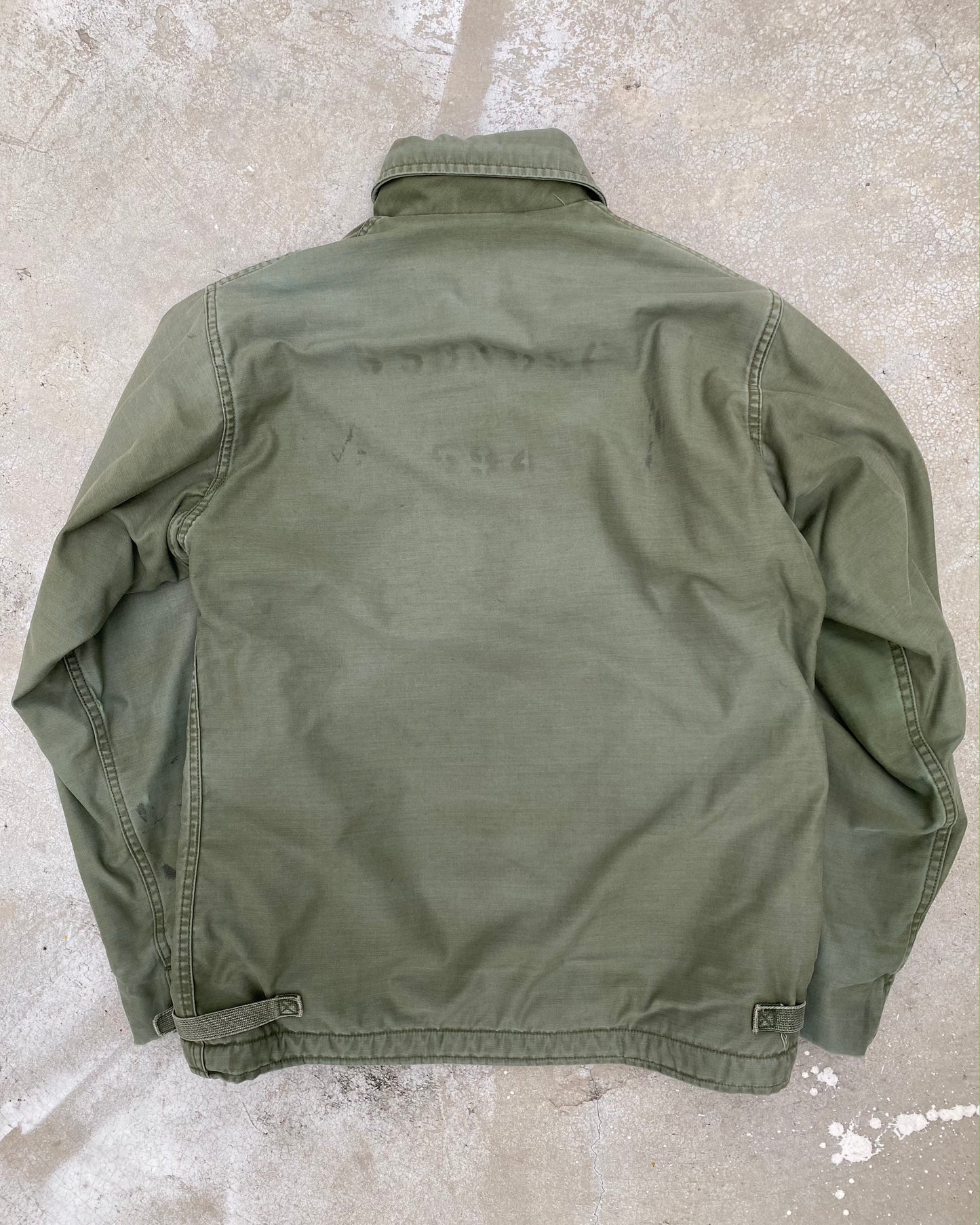 1970S SUN FADED US ARMY A-2 DECK JACKET (S/M)