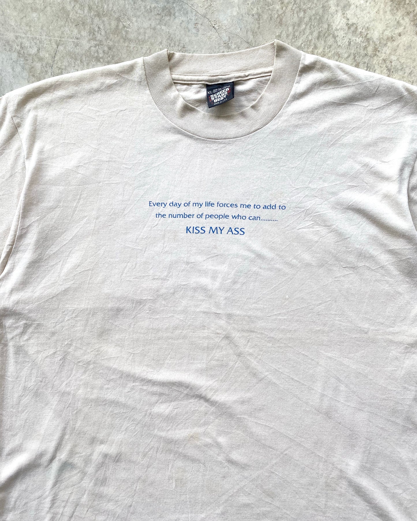 1980S 'KISS MY ASS" SINGLE STITCH TEE (XL)