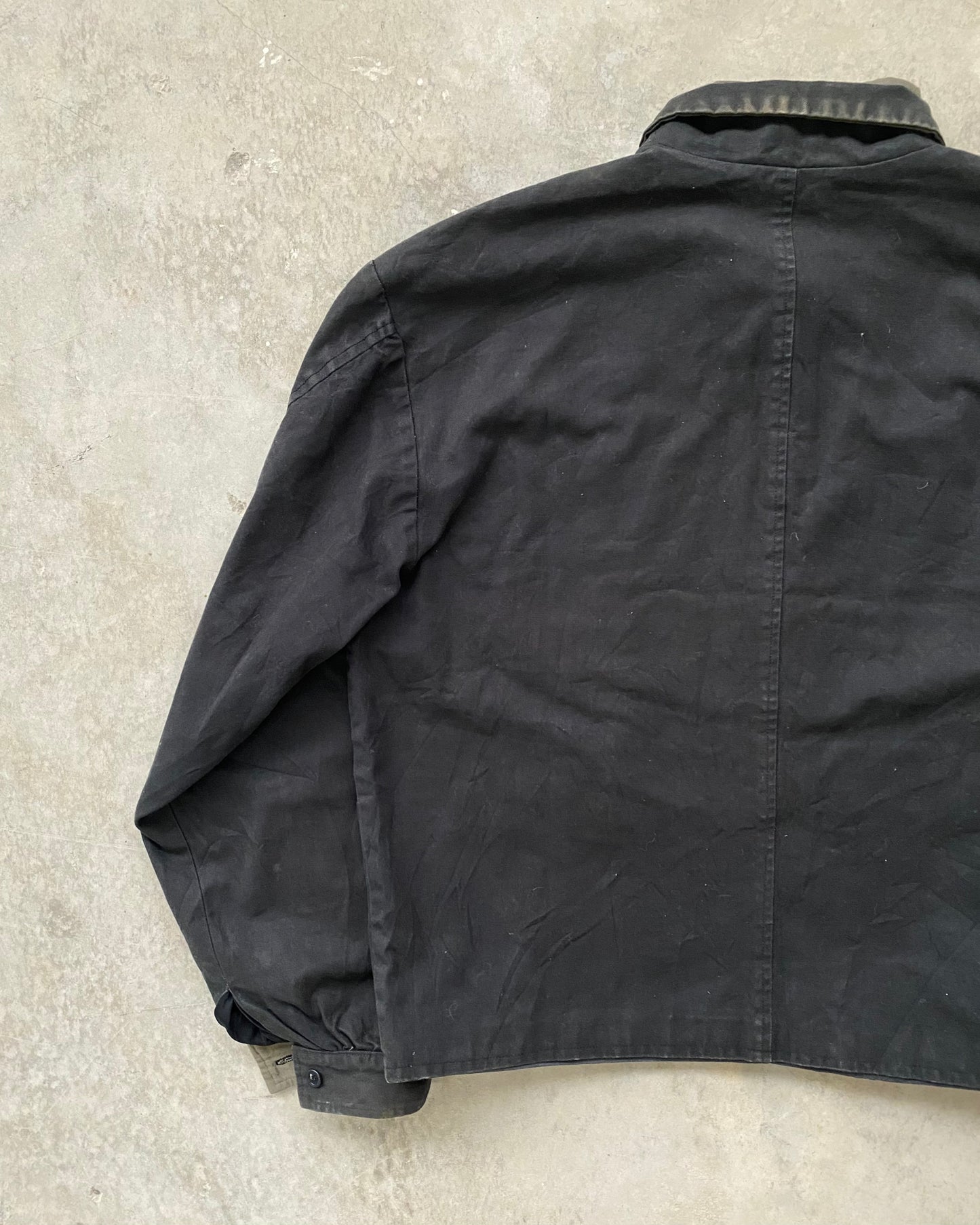1990S MEN'S TENORAS BLACK CANVAS WORK JACKET (M/L)