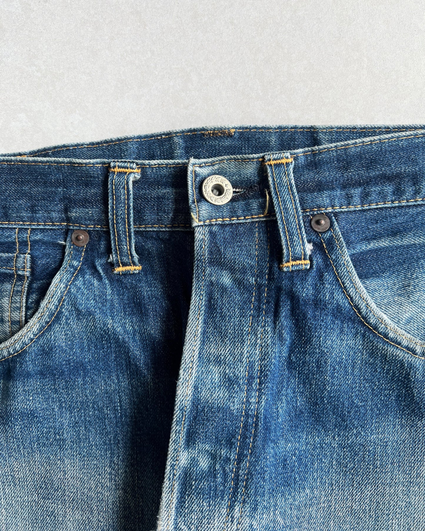1990S FADED WASHED BIG E LEVI'S 501 SELVEDGE JEANS (33X36)