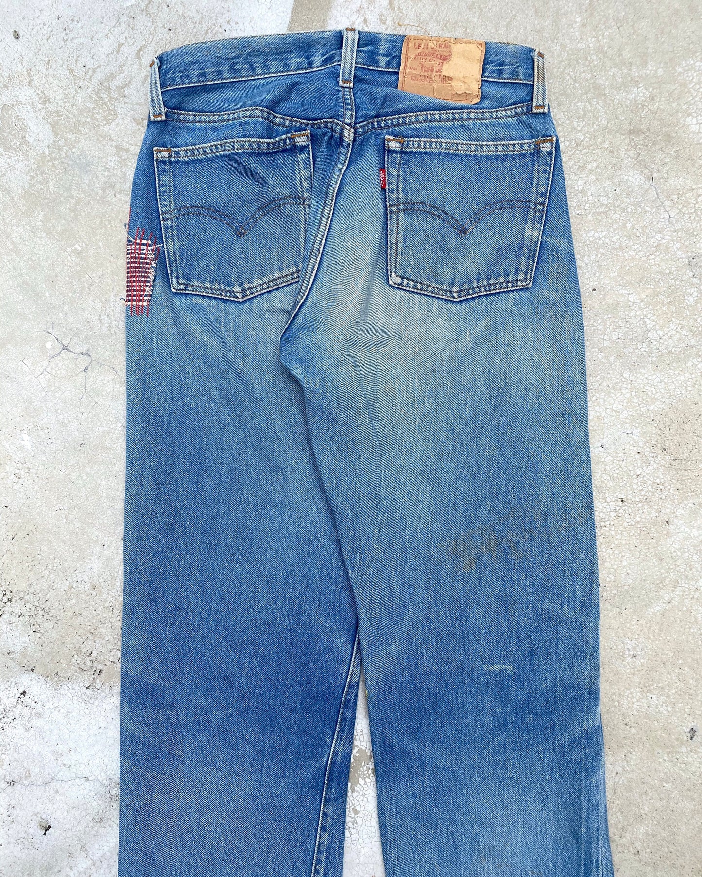 1980S LEVI'S 501 PATCH/PAINTED SELVEDGE JEANS (29X30)