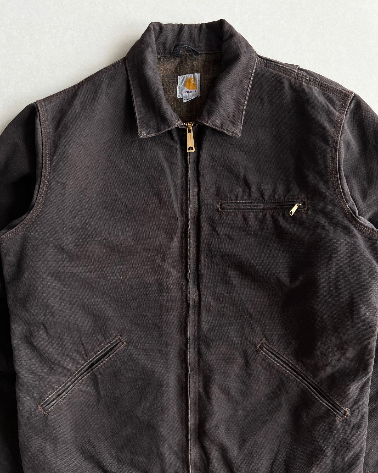 FADED BLACK CARHARTT DETROIT WORK JACKET (M)