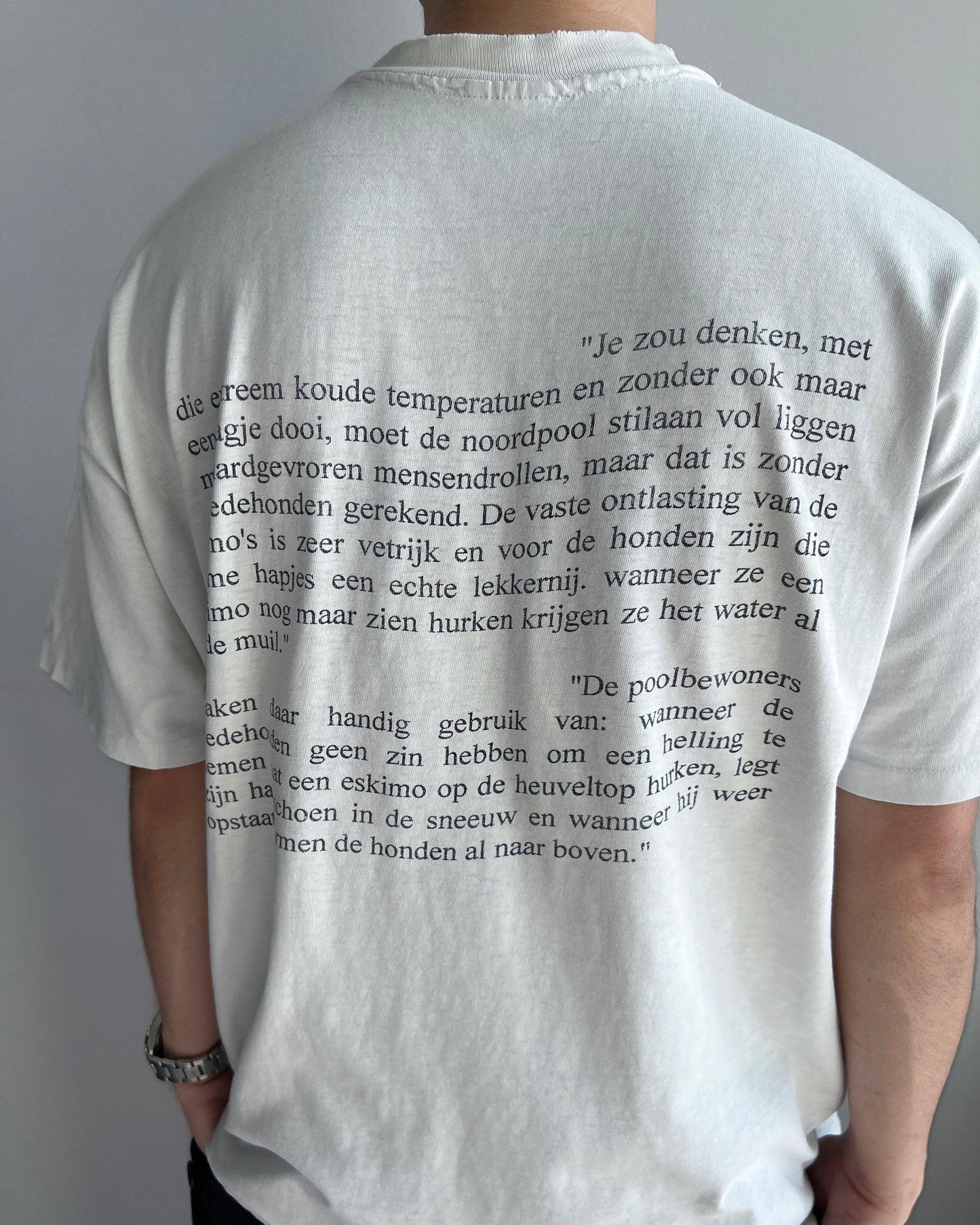 1990S 'STRAATJE ZONDER EINDE' SINGLE STITCH WORDING TEE (XL)