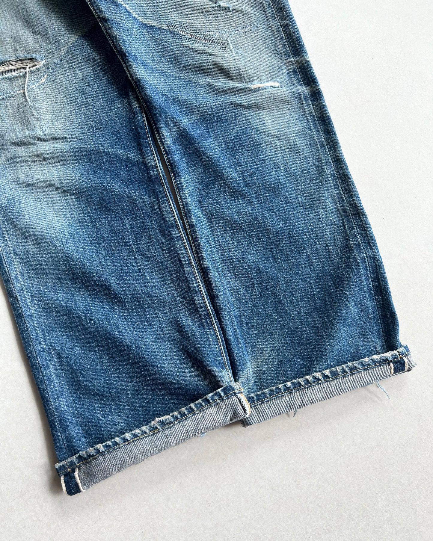 1990S FADED WASHED BIG E LEVI'S 501 SELVEDGE JEANS (33X36)