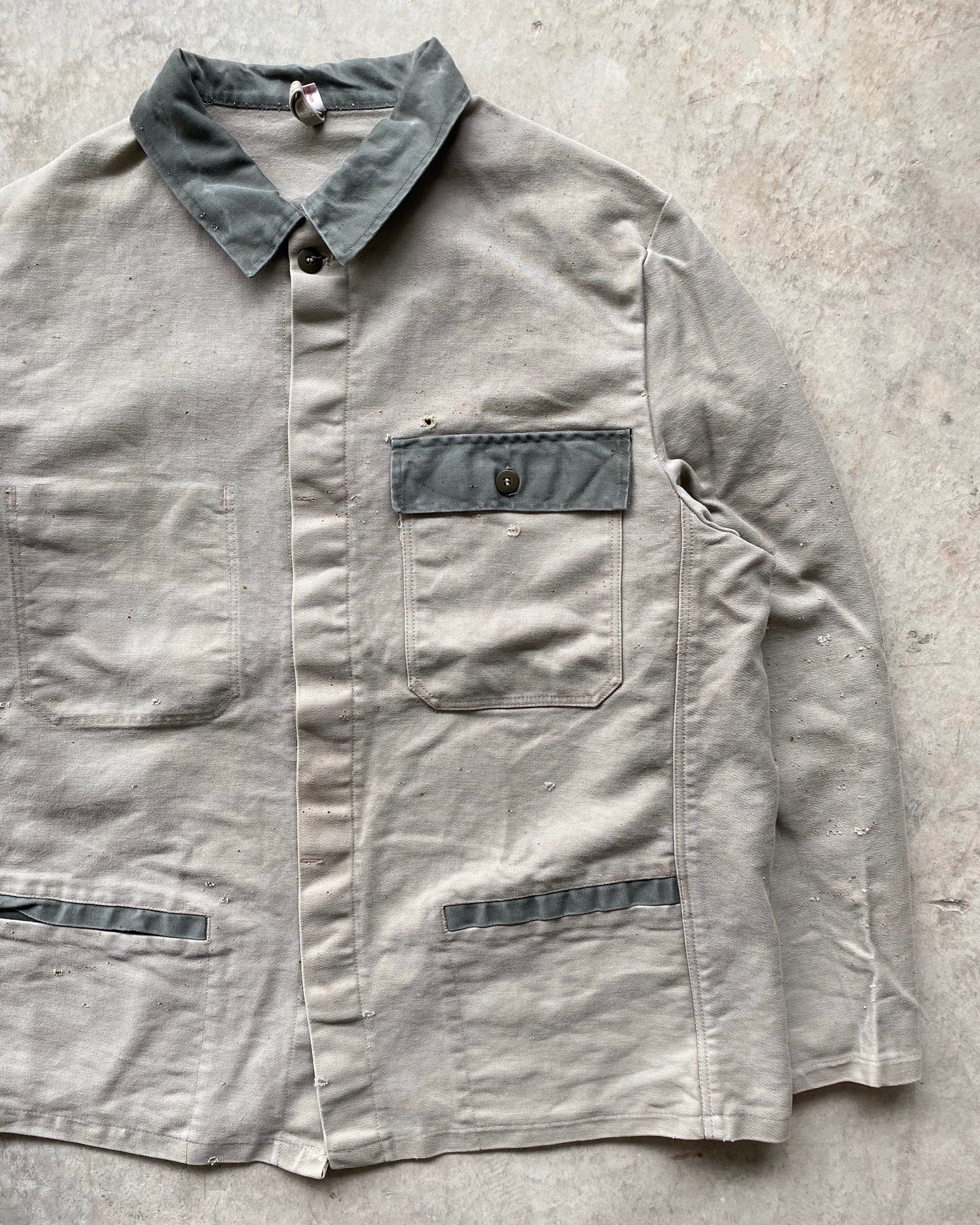 1980S TWO-TONE MOLESKIN EUROPEAN WORK JACKET (L/XL)