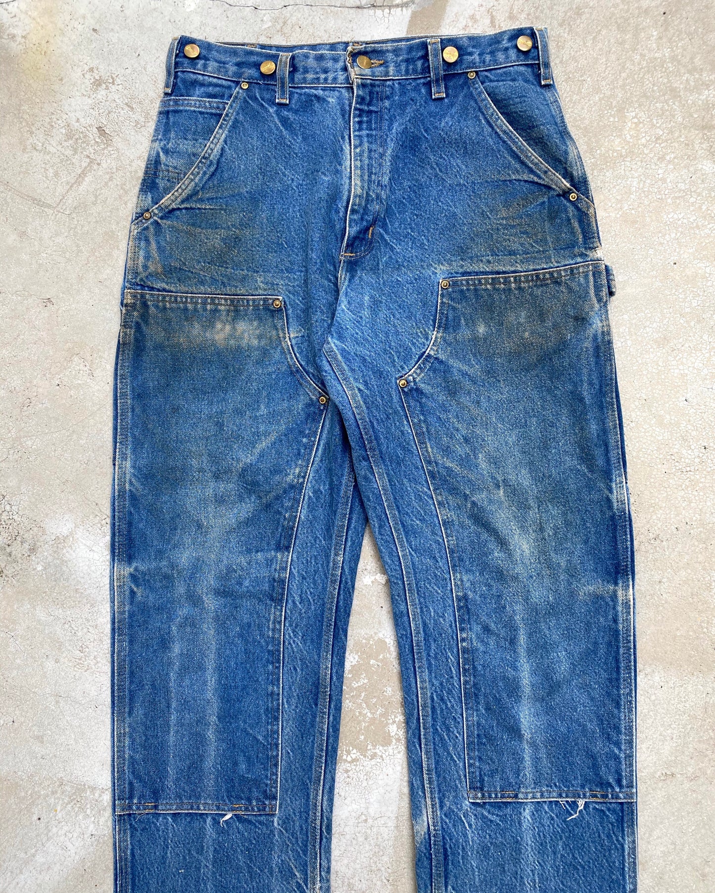 1990S FADED MUD WASH CARHARTT DOUBLE KNEE JEANS (32X32)