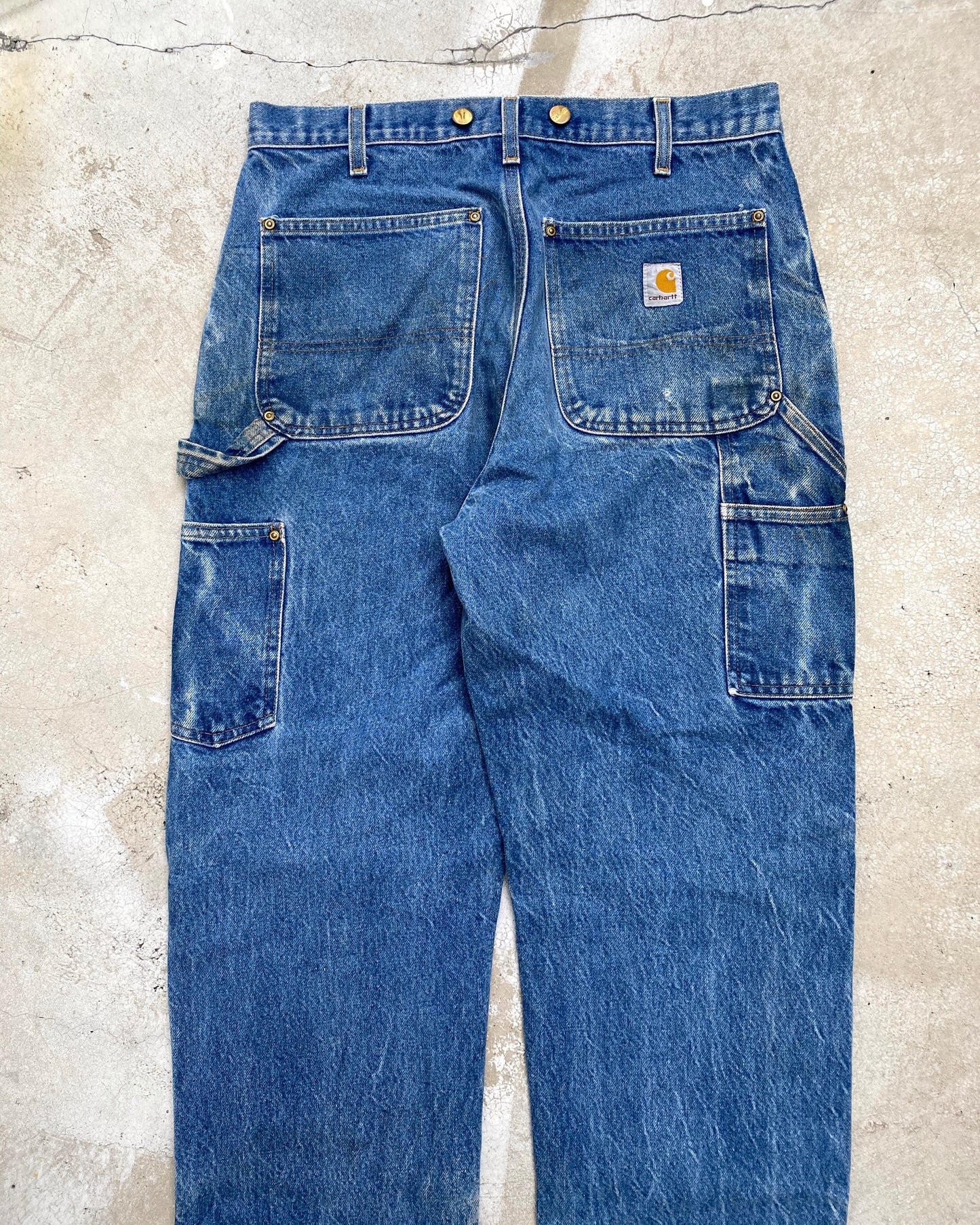 1990S FADED MUD WASH CARHARTT DOUBLE KNEE JEANS (32X32)