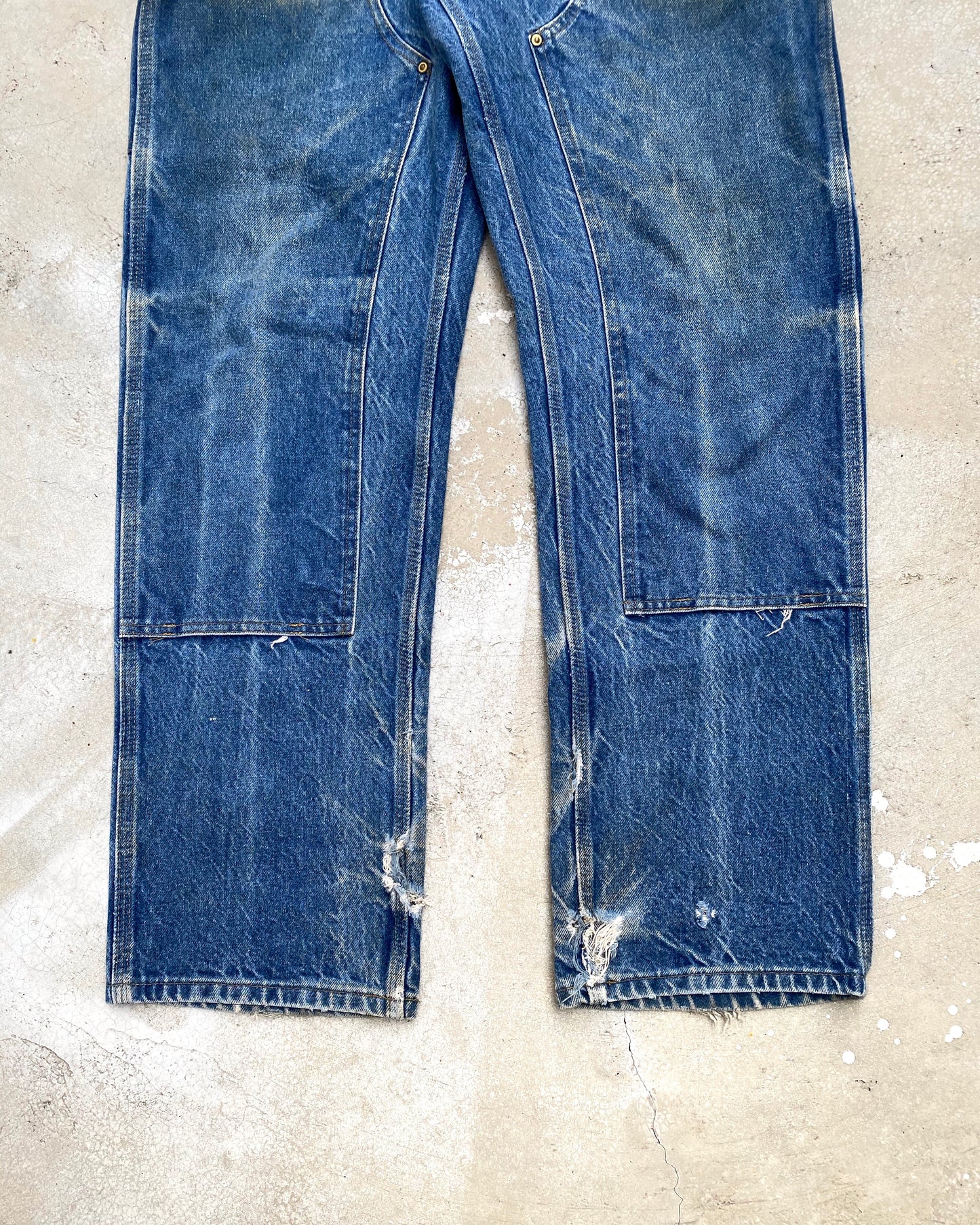 1990S FADED MUD WASH CARHARTT DOUBLE KNEE JEANS (32X32)