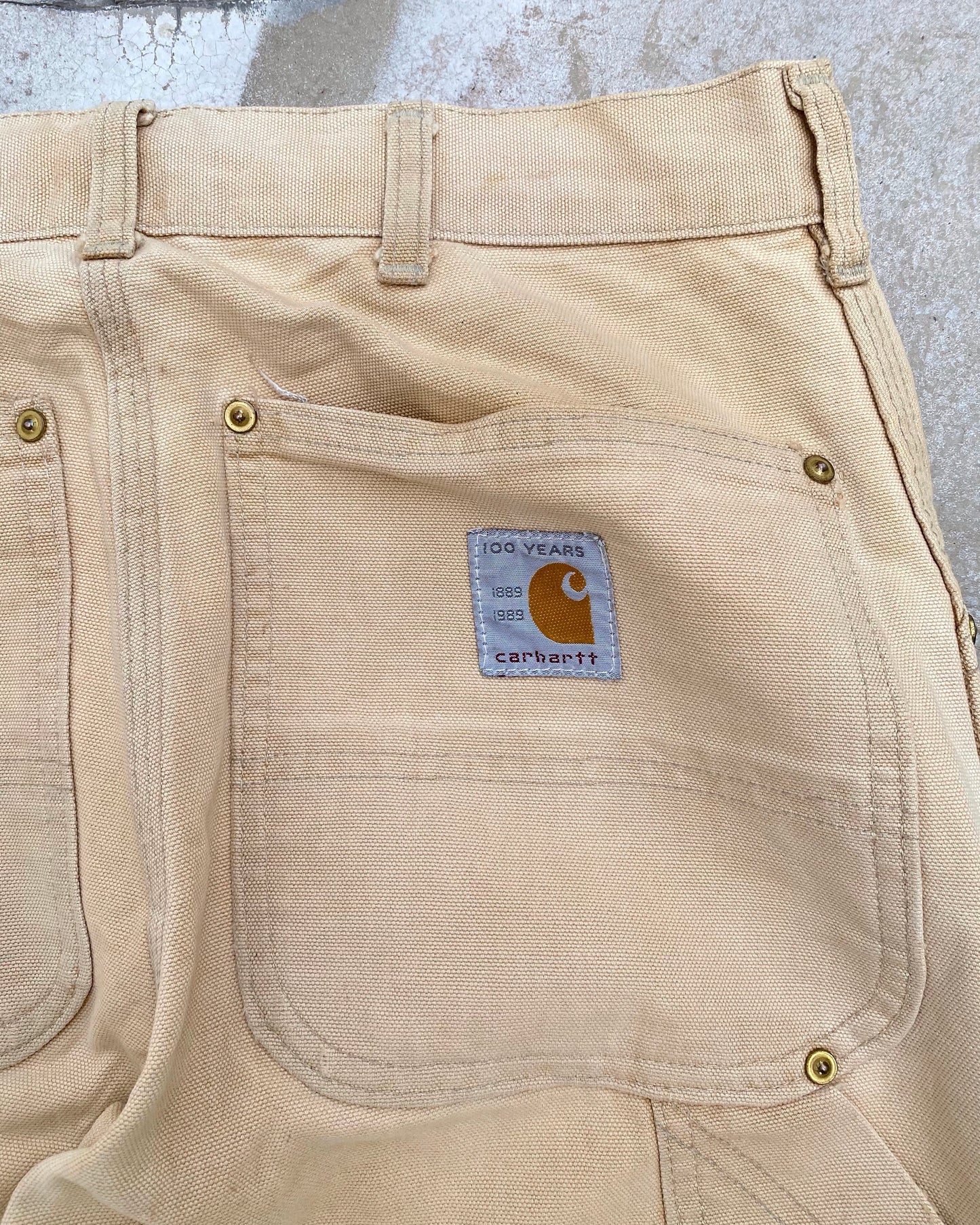 1989 SUN FADED CARHARTT DOUBLE KNEE PANTS (31X34)