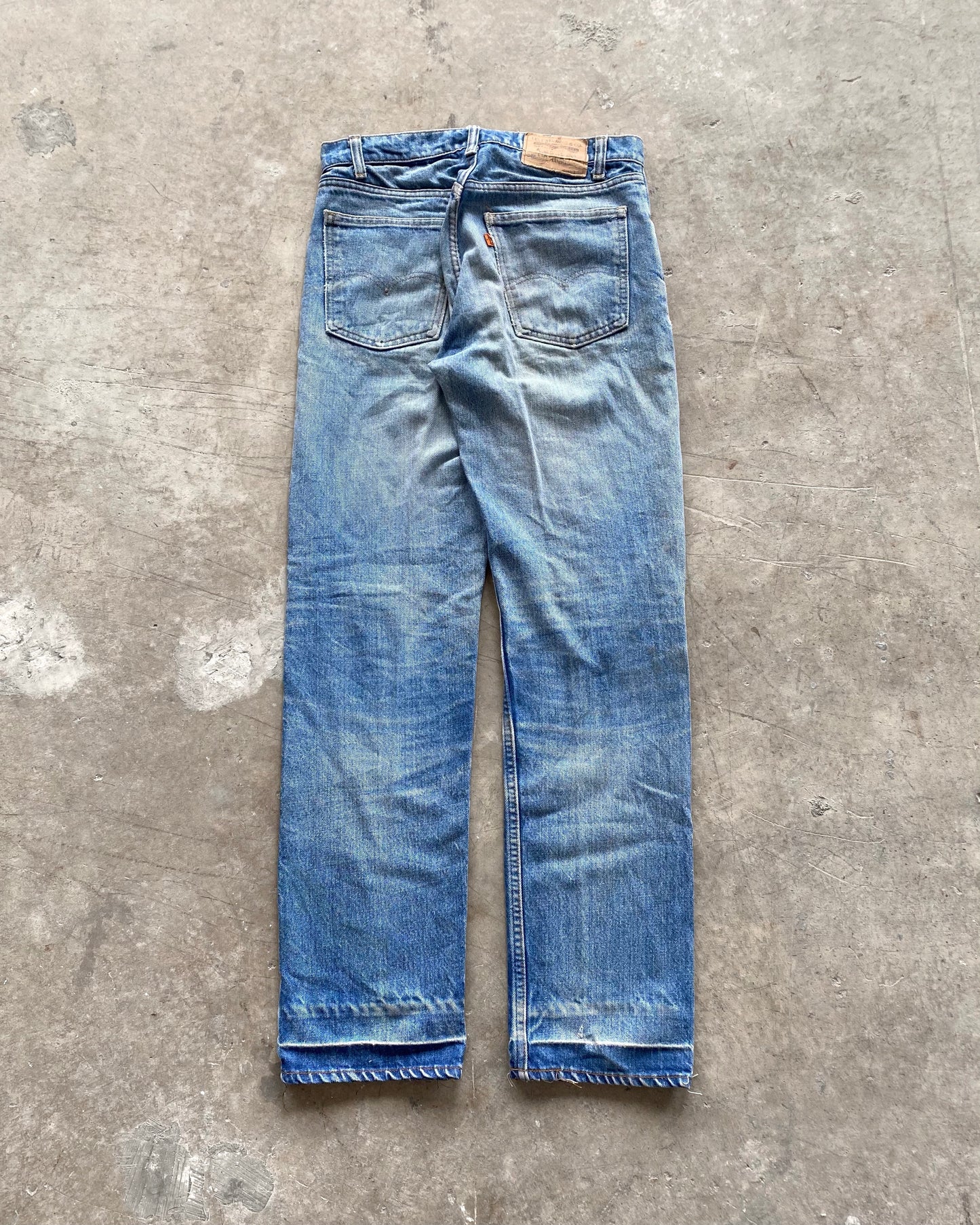 1970S FADED WASH LEVI'S 505 ORANGE TAB JEANS (31X32)