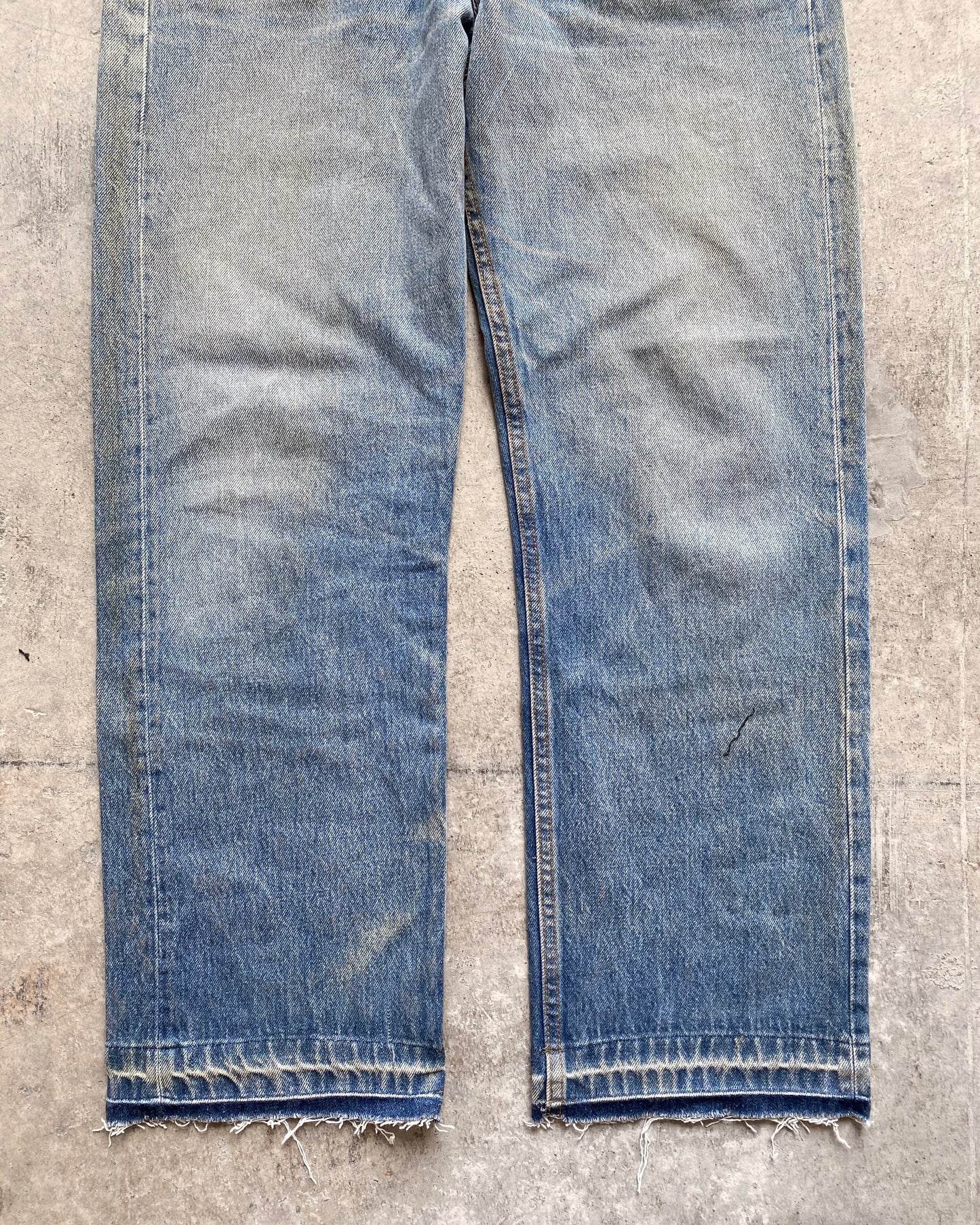 1990S FADED WASH LEVI'S 501 RELEASED HEM JEANS (34X36)