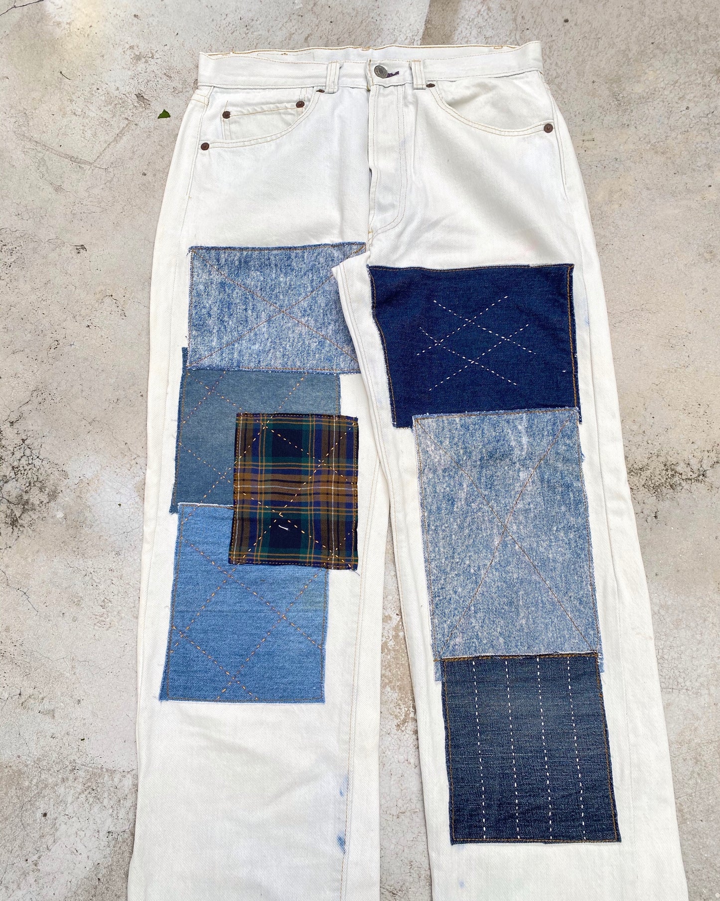 1980s Levi’s 501 Bleached & Patched Jeans