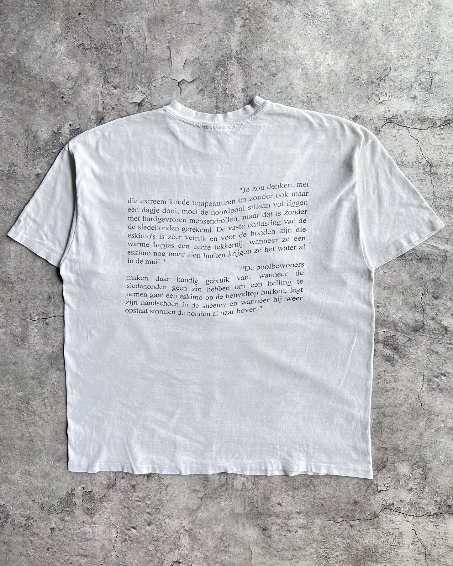 1990S 'STRAATJE ZONDER EINDE' SINGLE STITCH WORDING TEE (XL)