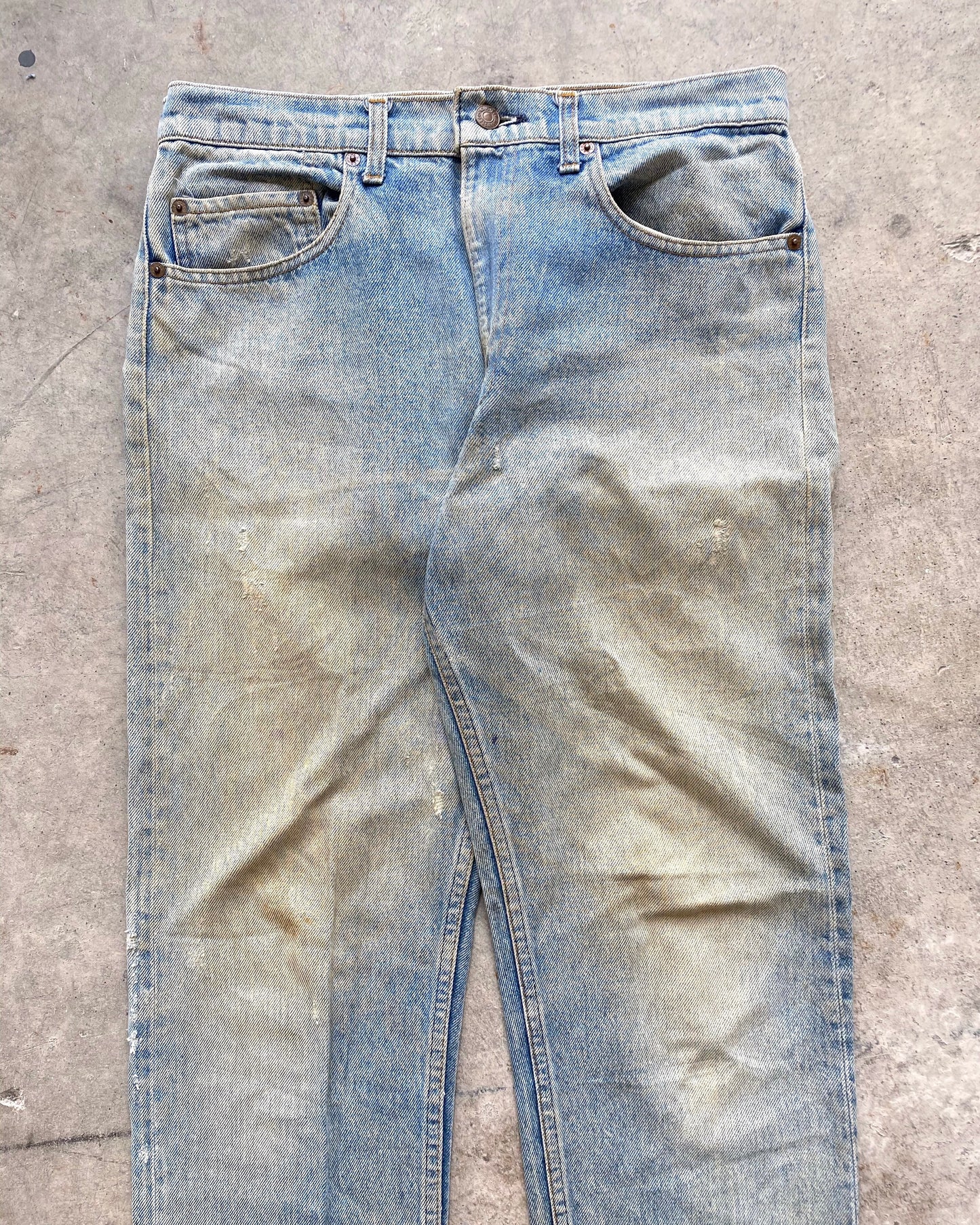 1970S MUD WASHED LEVI'S 505 JEANS (33X32)