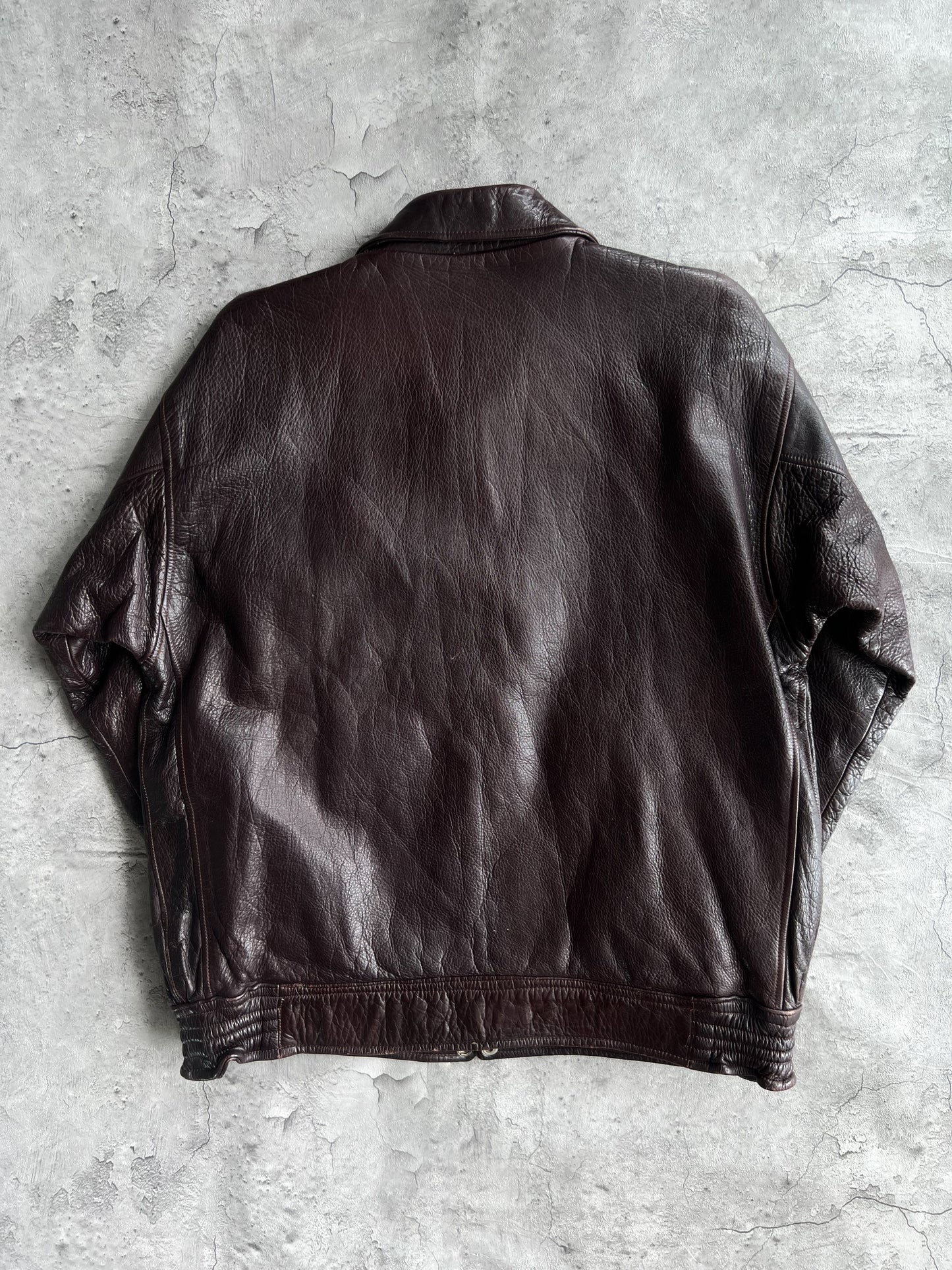 1950S BROWN ROCKABILLY LEATHER JACKET (L)
